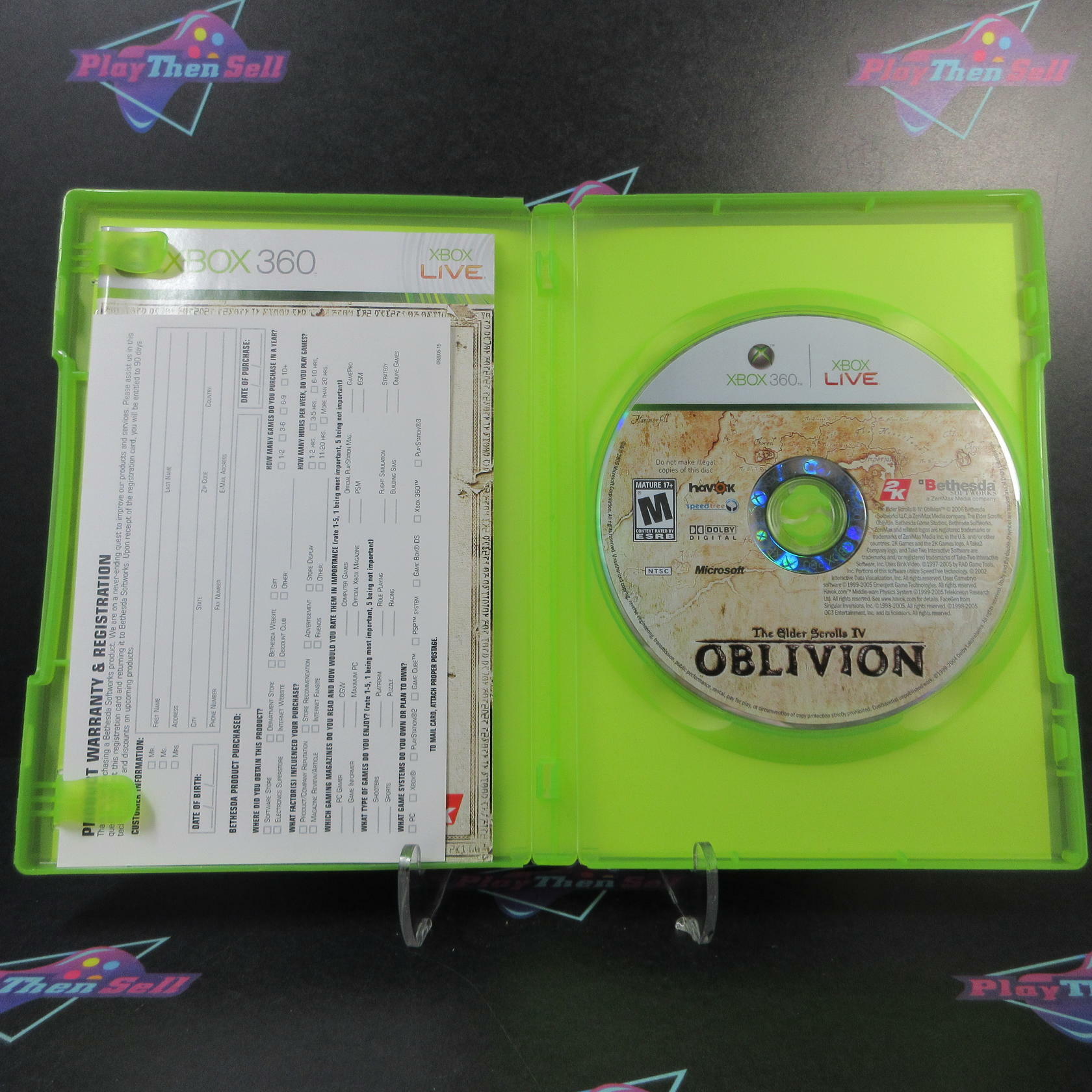 Elder Scrolls IV Oblivion Xbox 360 + Map / Reg Card Complete - Excellent