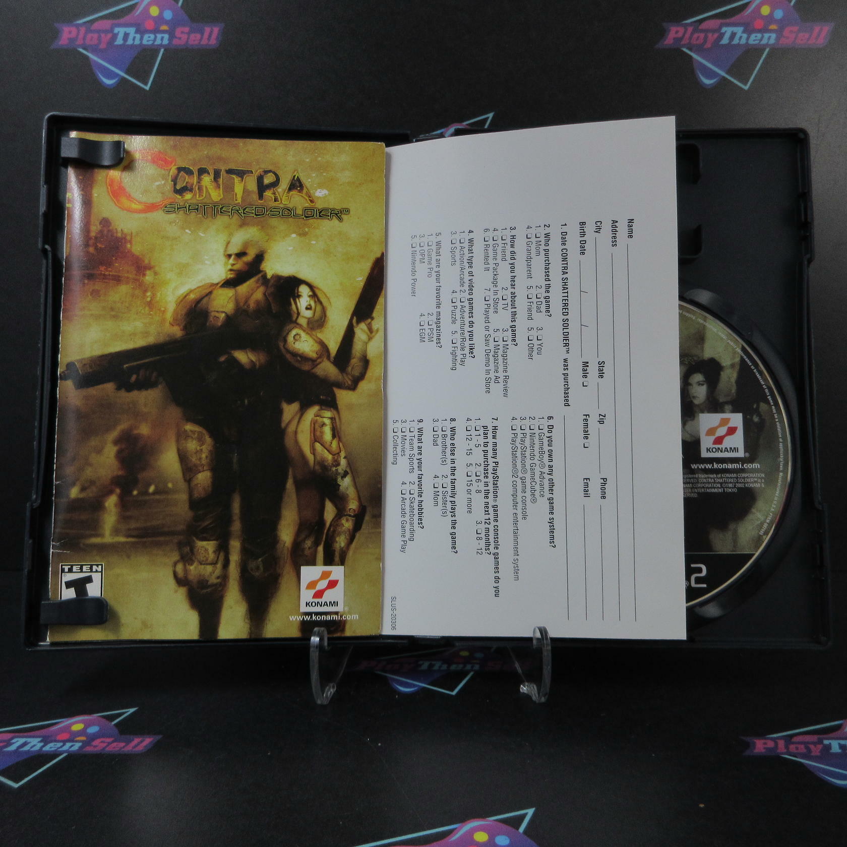 Contra Shattered Soldier PS2 PlayStation 2 AD + Reg Card Complete CIB - Good