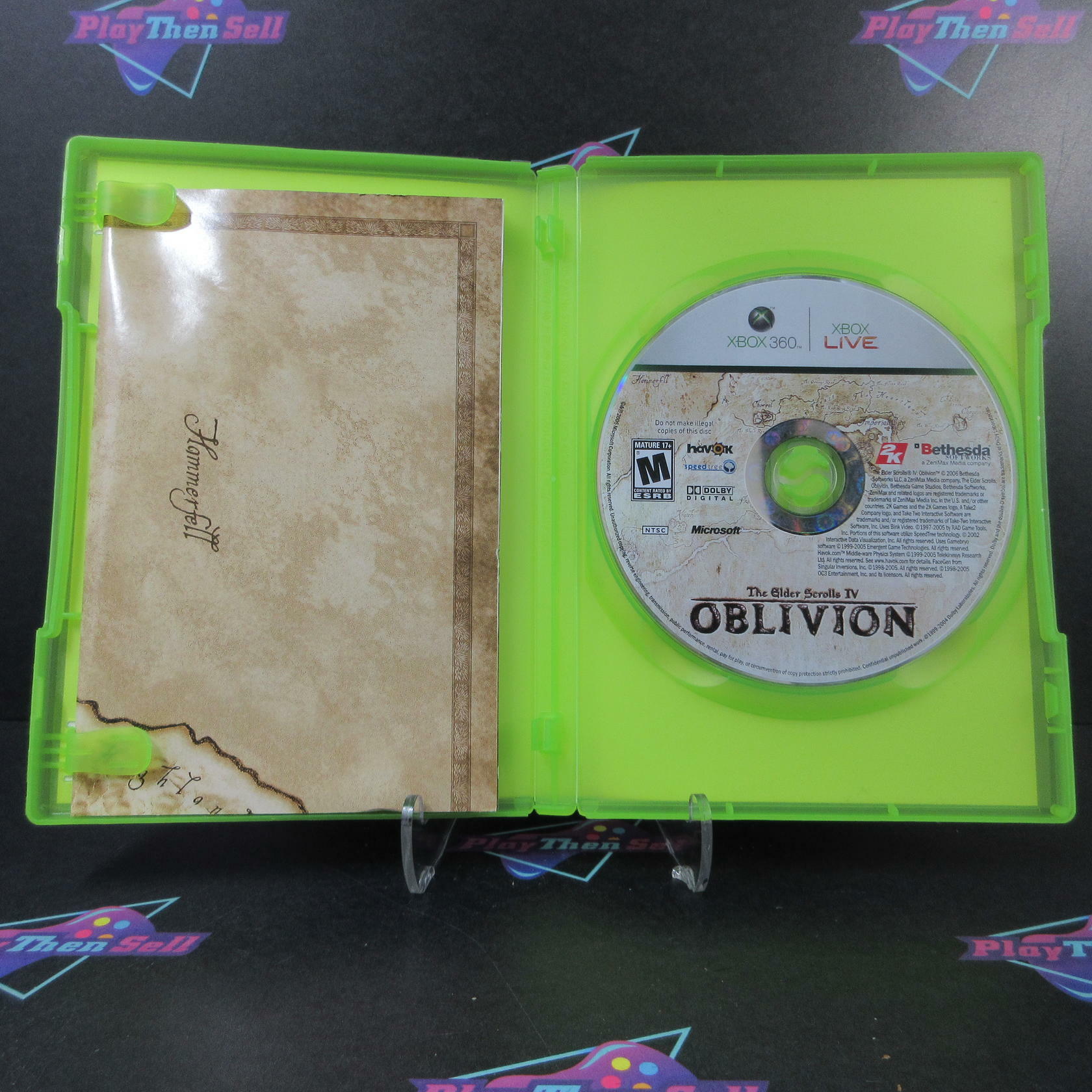 Elder Scrolls IV Oblivion Xbox 360 + Map / Reg Card - Very Good