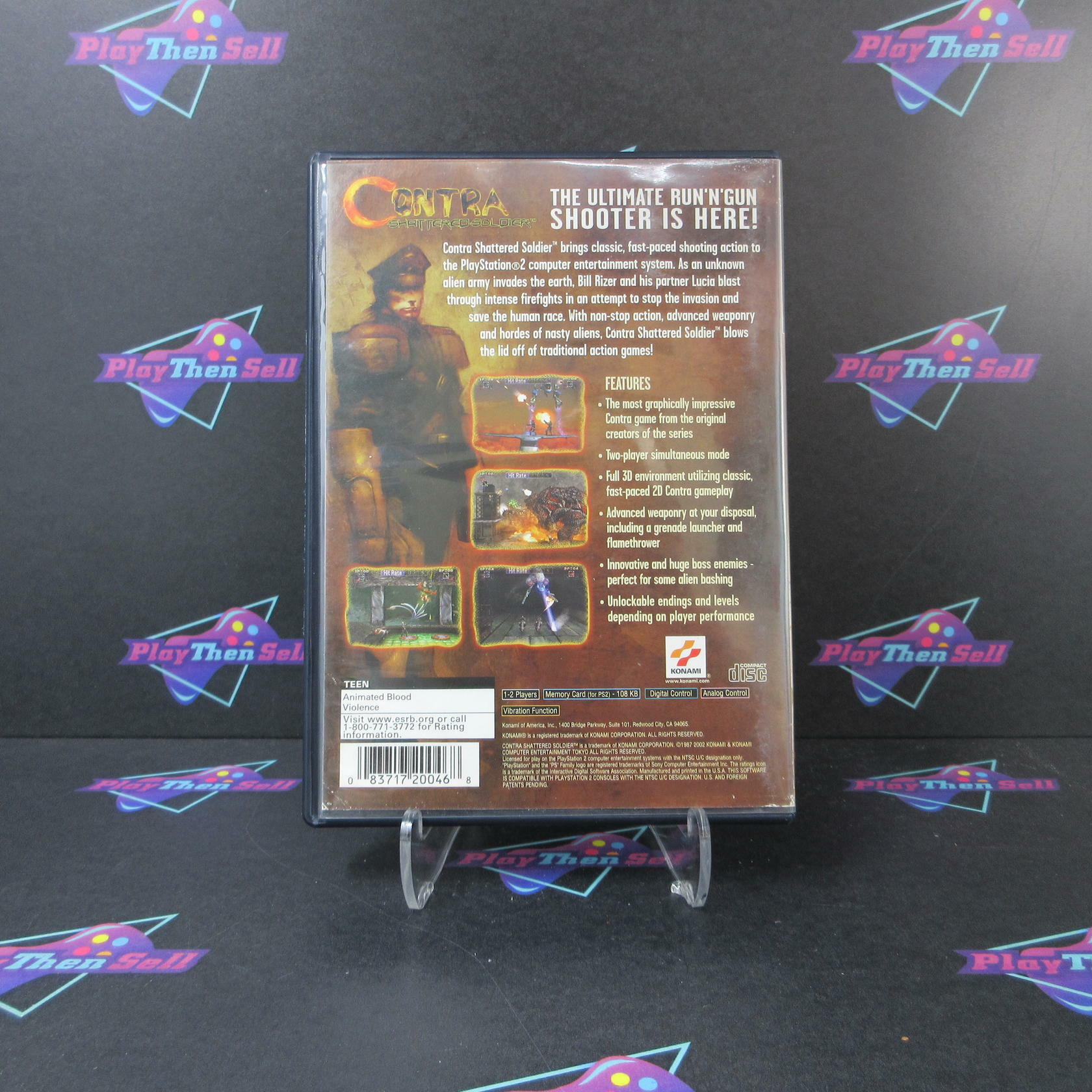 Contra Shattered Soldier PS2 PlayStation 2 AD + Reg Card Complete CIB - Good