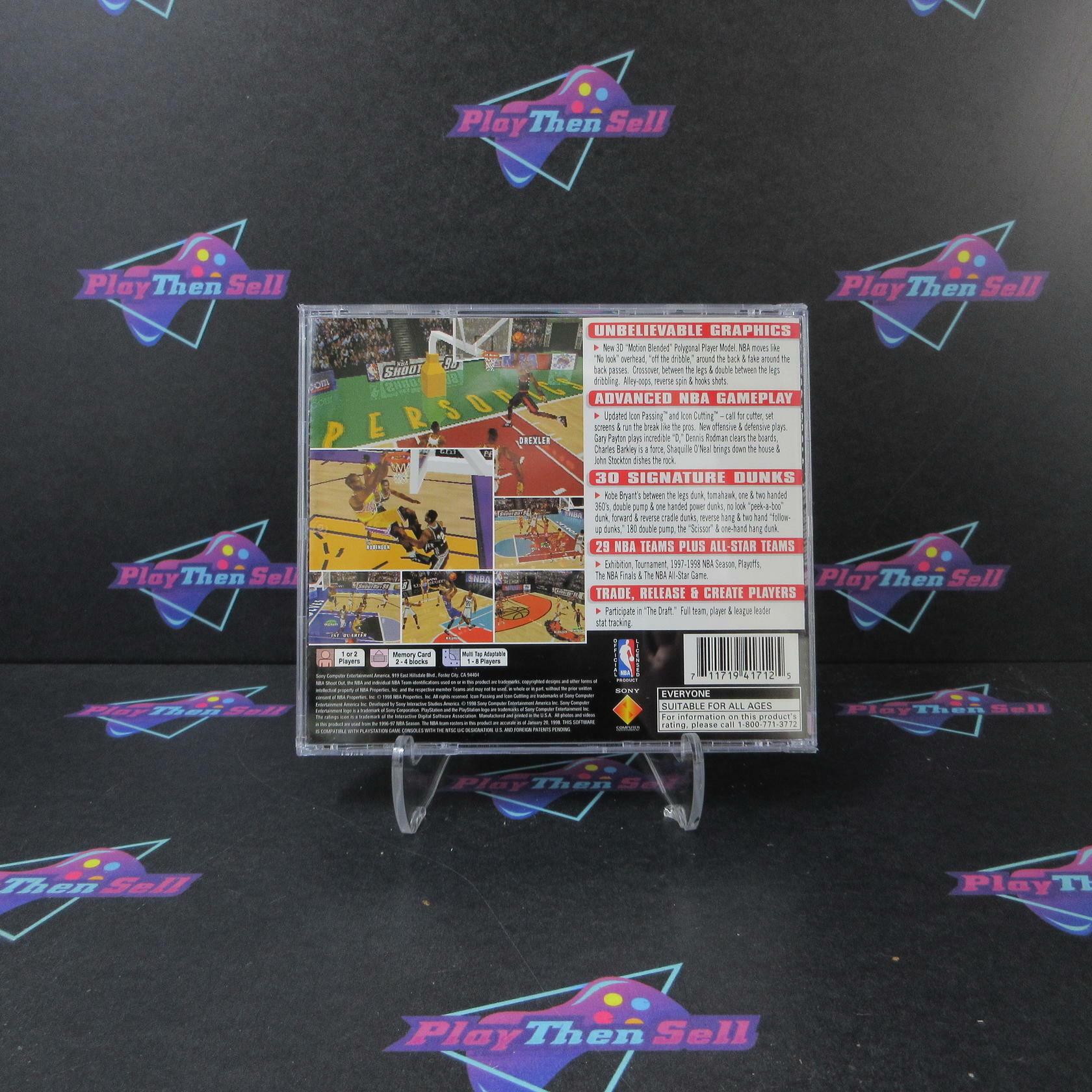 NBA ShootOut 98 PS1 PlaySation 1 MD Complete CIB - Very Good