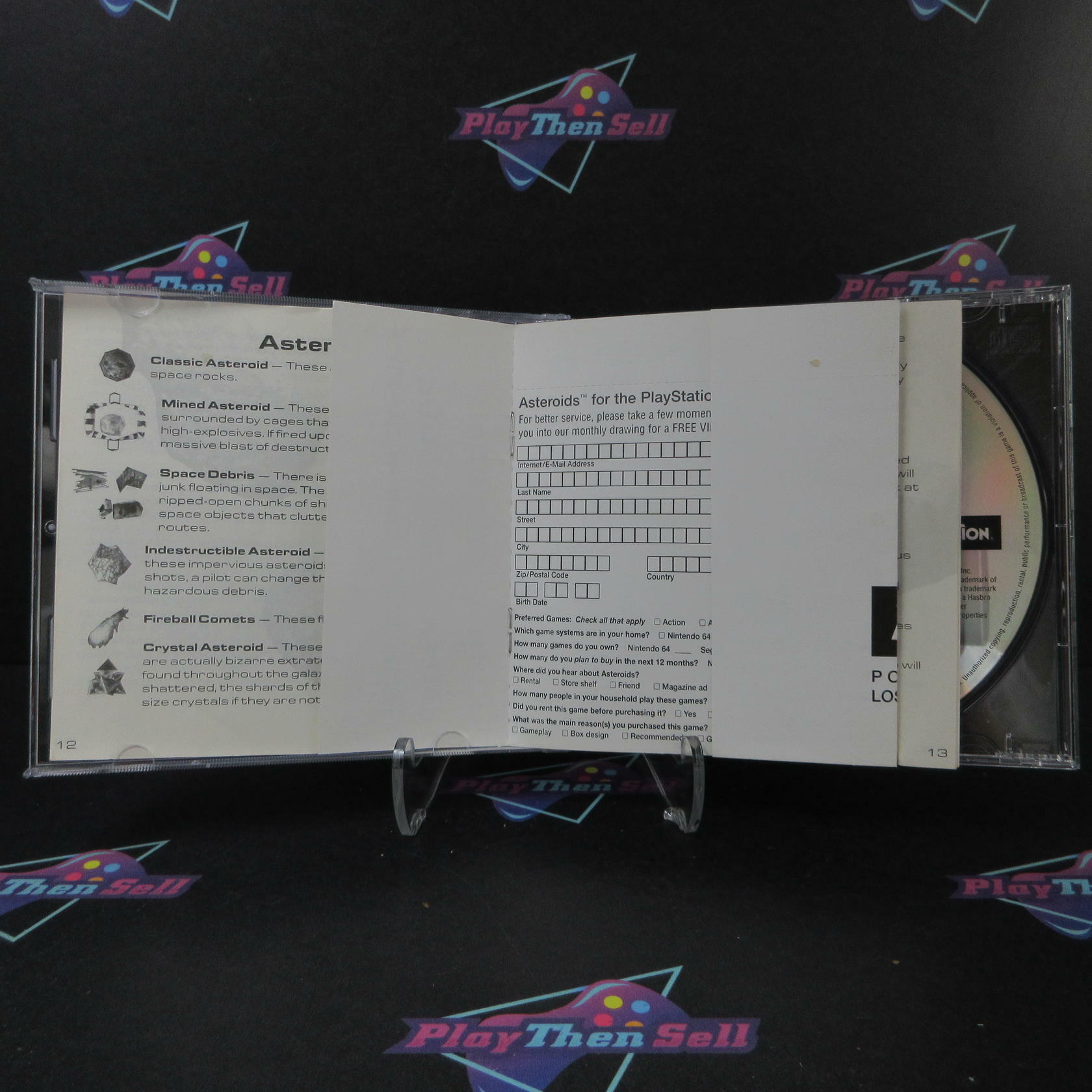 Asteroids GH PS1 PlayStation 1 MD + Reg Card Complete CIB - Very Good