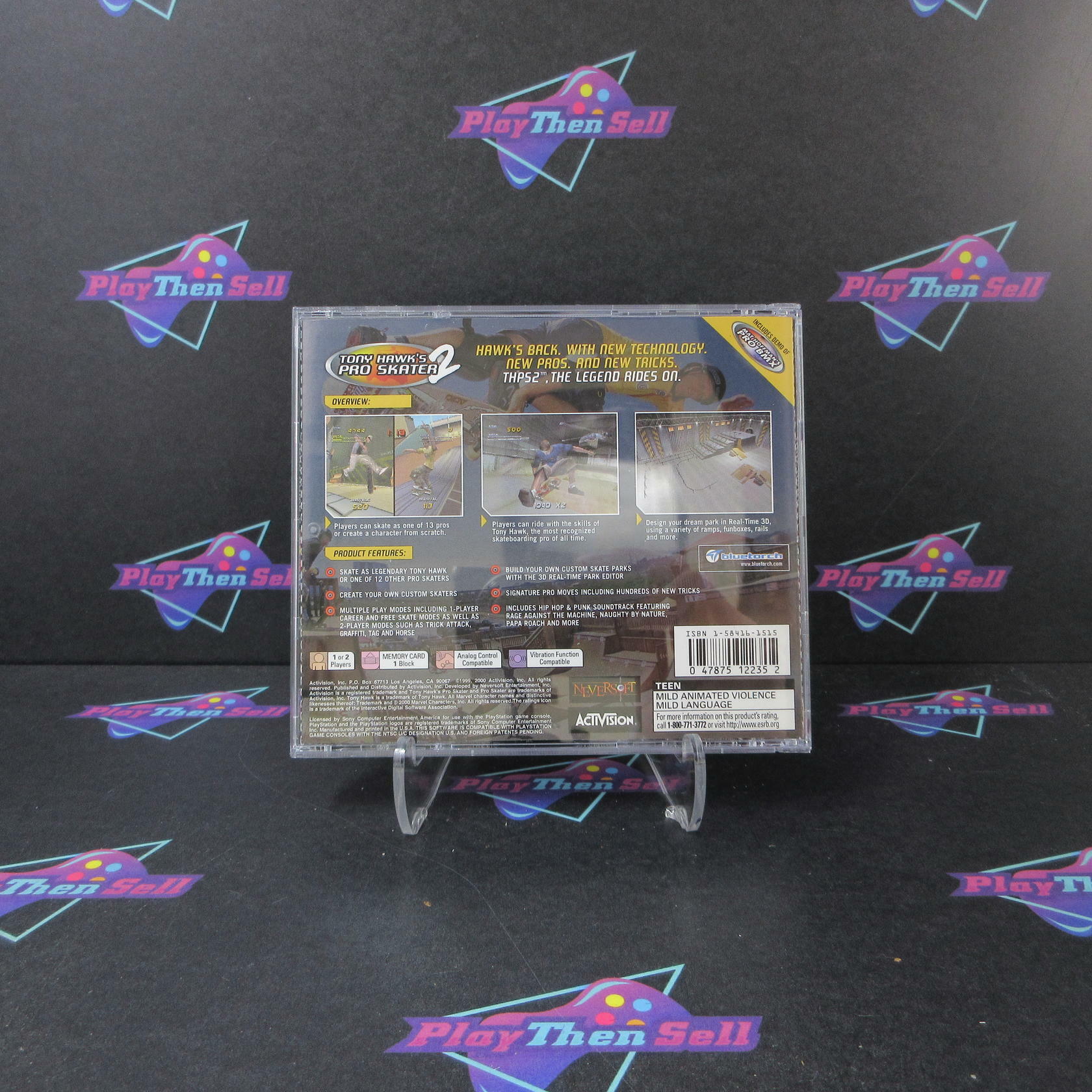 Tony Hawk's Pro Skater 2 PS1 PlayStation 1 MD + Reg Card Complete CIB - Very Good