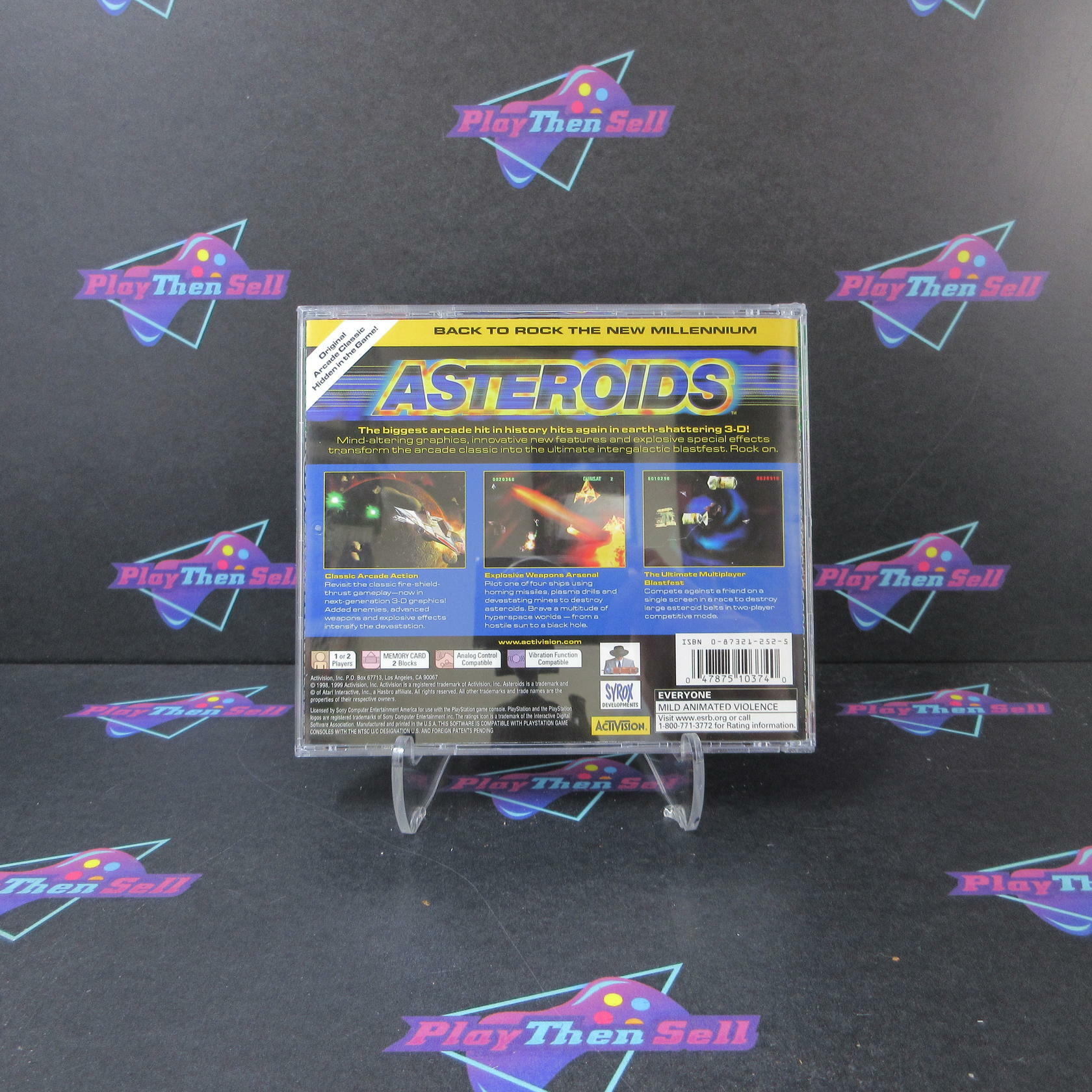 Asteroids GH PS1 PlayStation 1 MD + Reg Card Complete CIB - Very Good