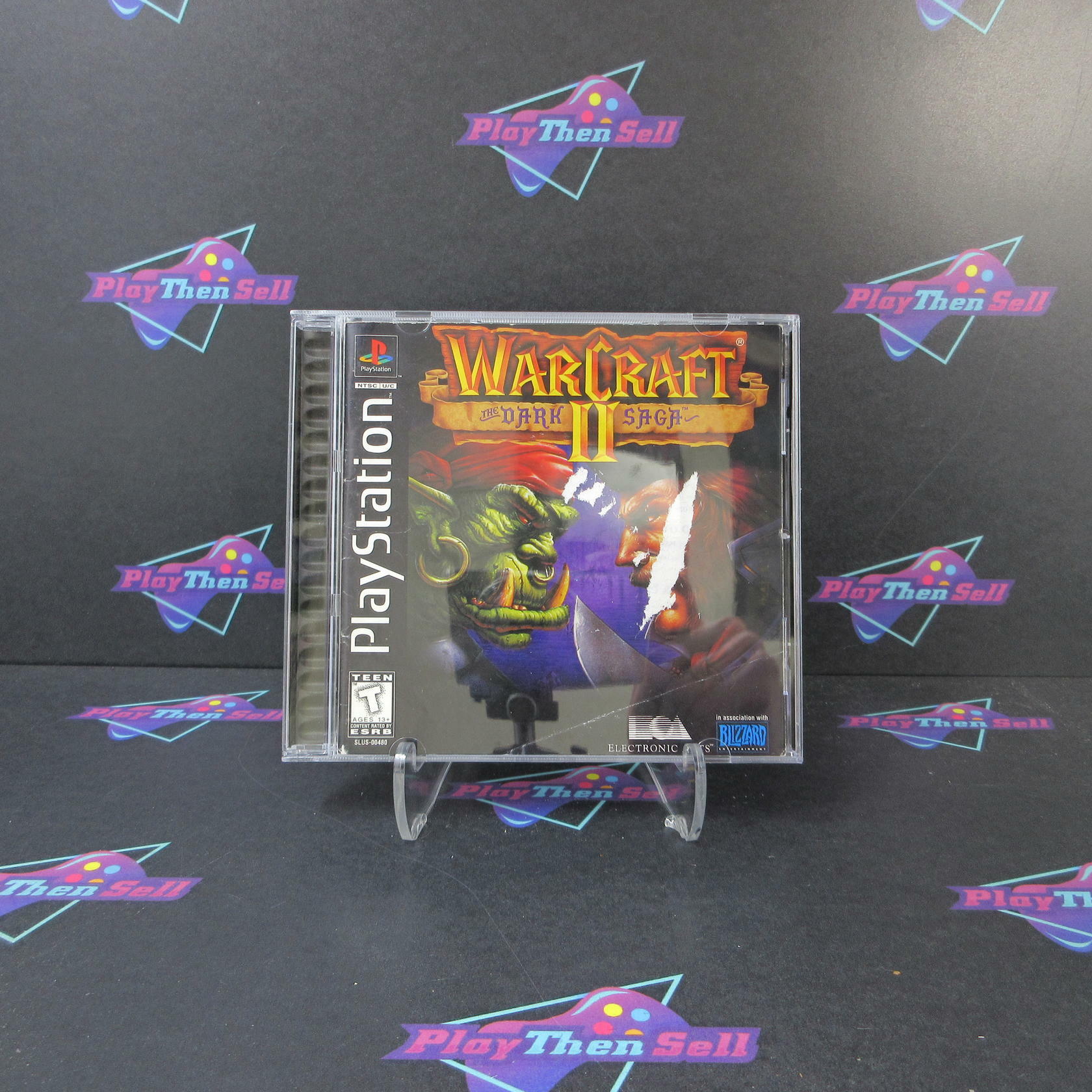 Warcraft II The Dark Saga PS1 PlayStation 1 MD Complete CIB - Very Good