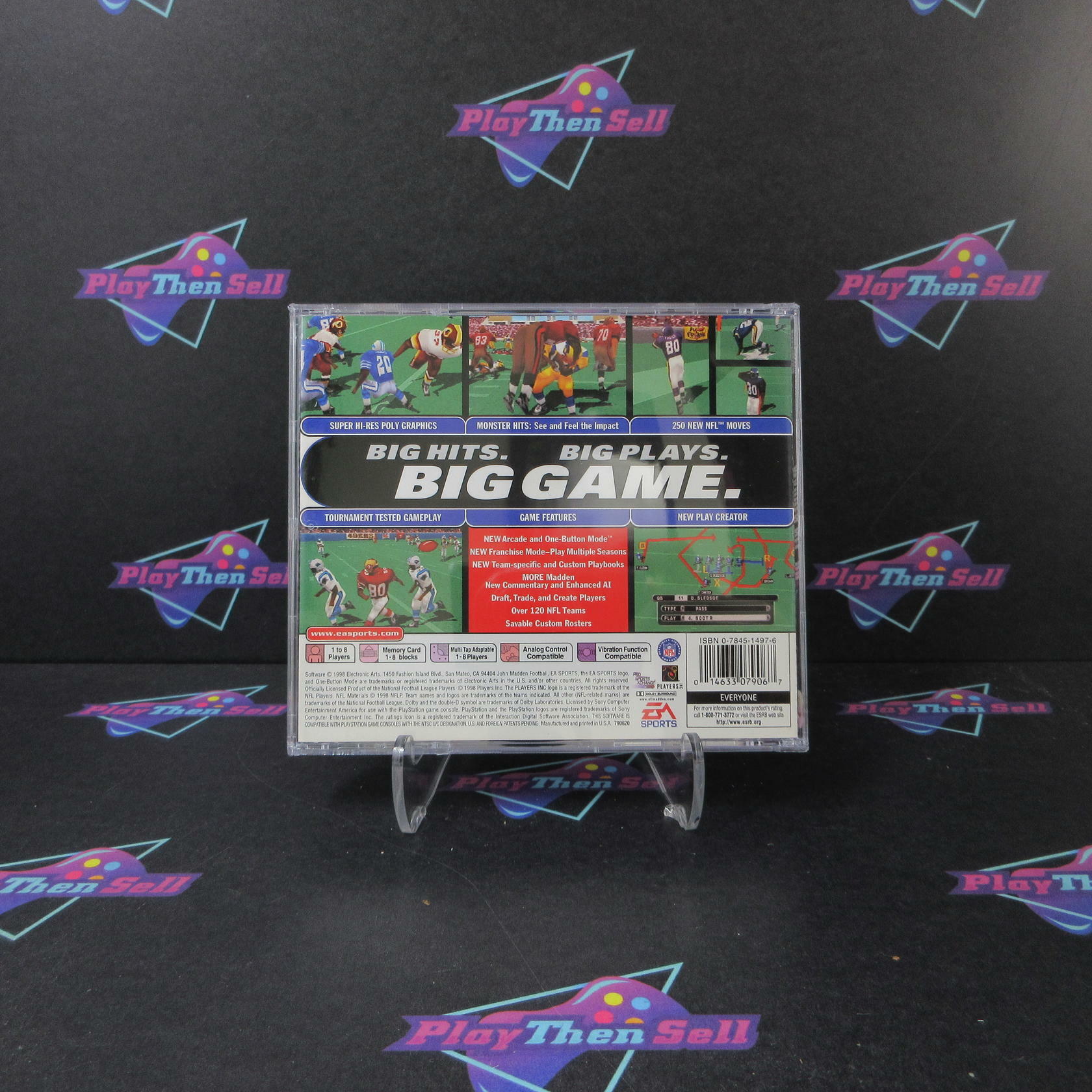 Madden NFL 99 PS1 PlayStation 1 MD + Reg Card Complete CIB - Very Good