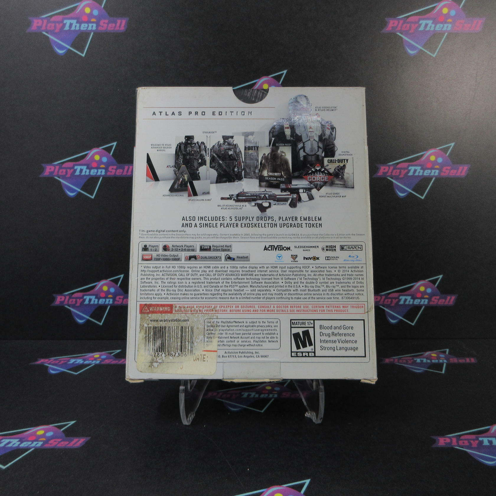 Call of Duty Advanced Warfare Atlas Pro Edition PS3 AD + Sleeve / Manual - Very Good