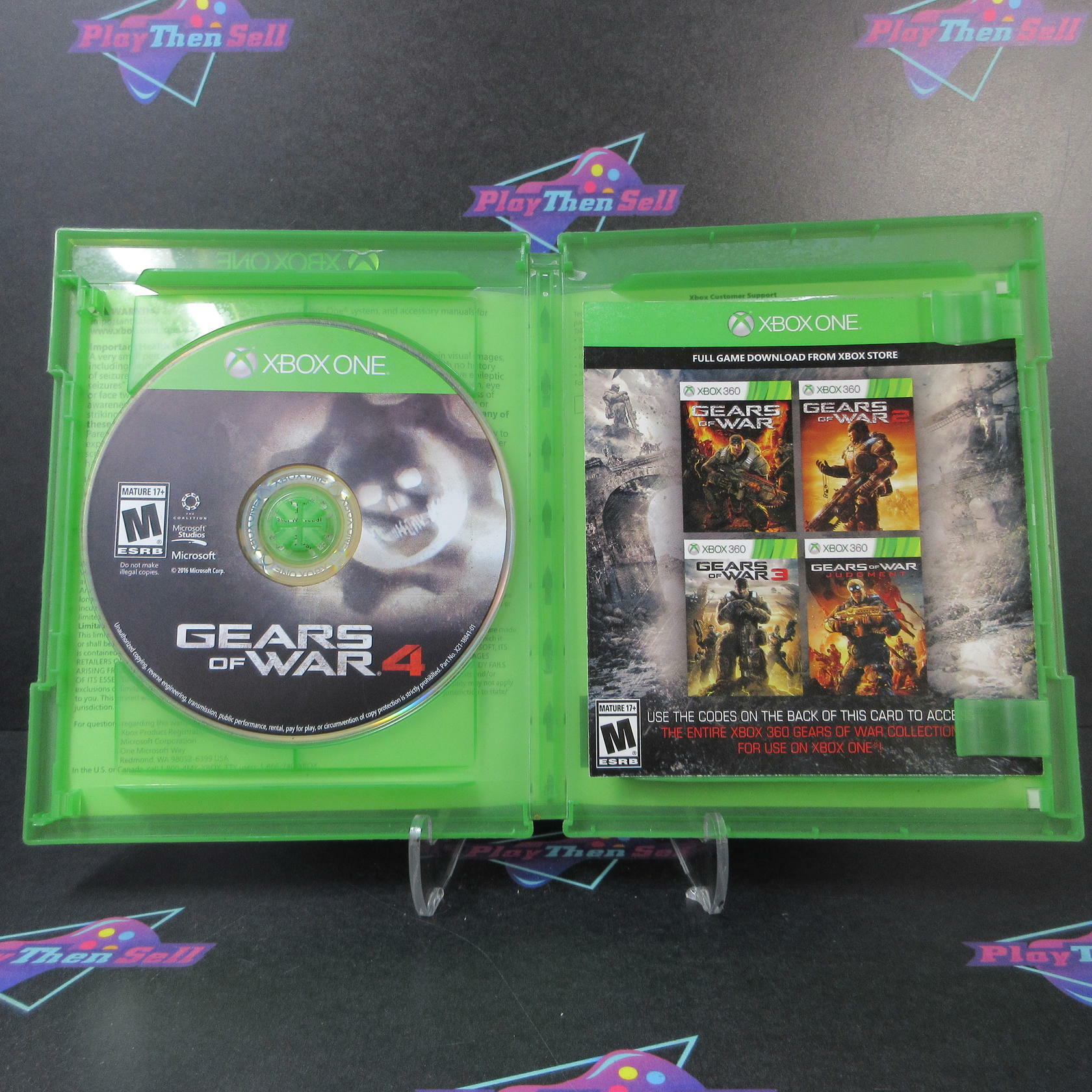 Gears of War 4 Xbox One AD + Stickers Complete CIB - Very Good