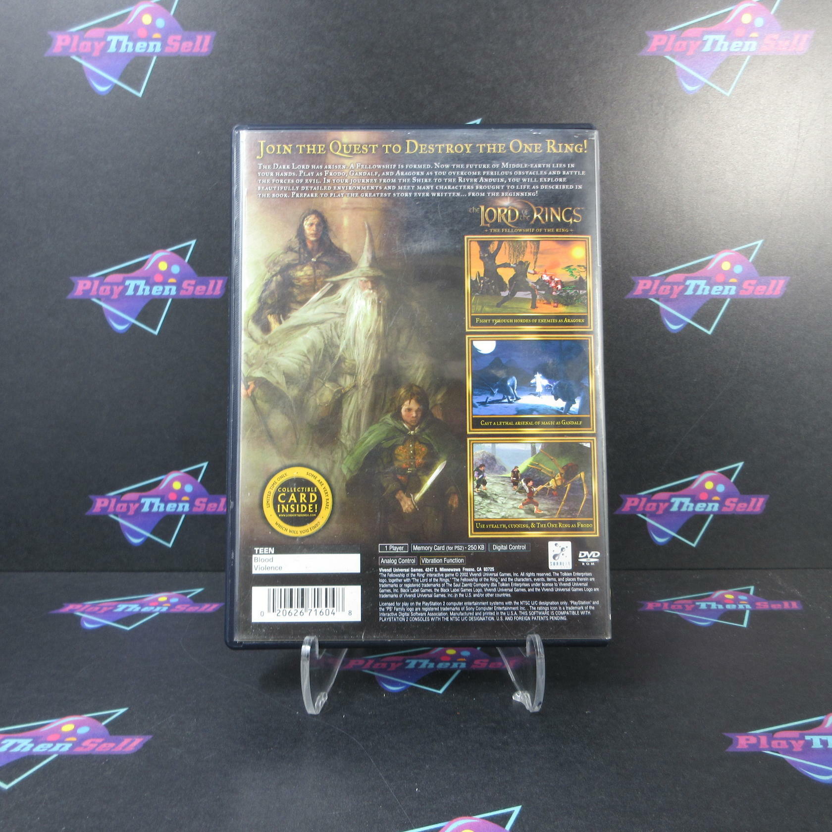 Lord of the Rings Fellowship of the Ring  PS2 PlayStation 2 MD + Reg Card CIB - Very Good