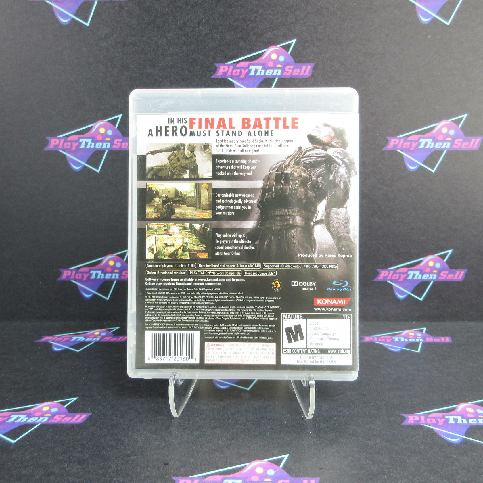 Metal Gear Solid 4 Guns of the Patriots PS3 PlayStation 3 AD Complete - Very Good