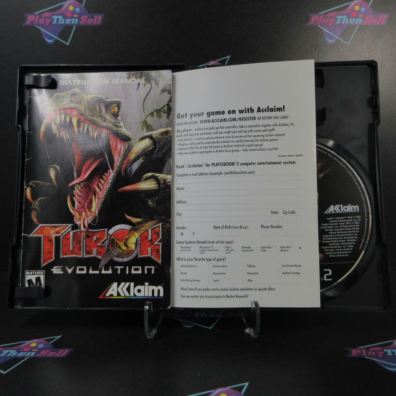 Turok Evolution PS2 PlayStation 2 AD + Reg Card Complete CIB - Very Good