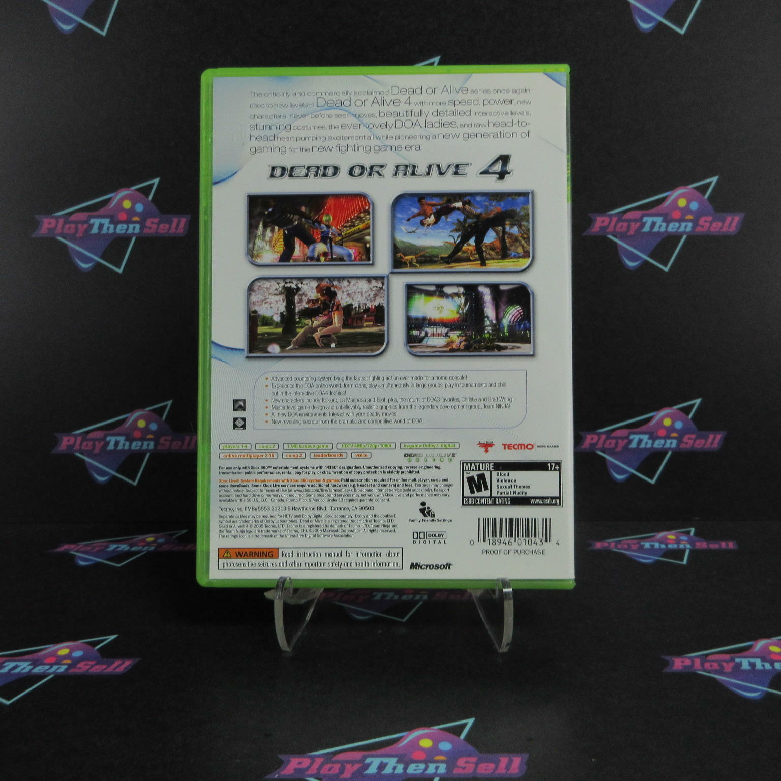 Dead or Alive 4 Xbox 360 + Reg Card - Like New