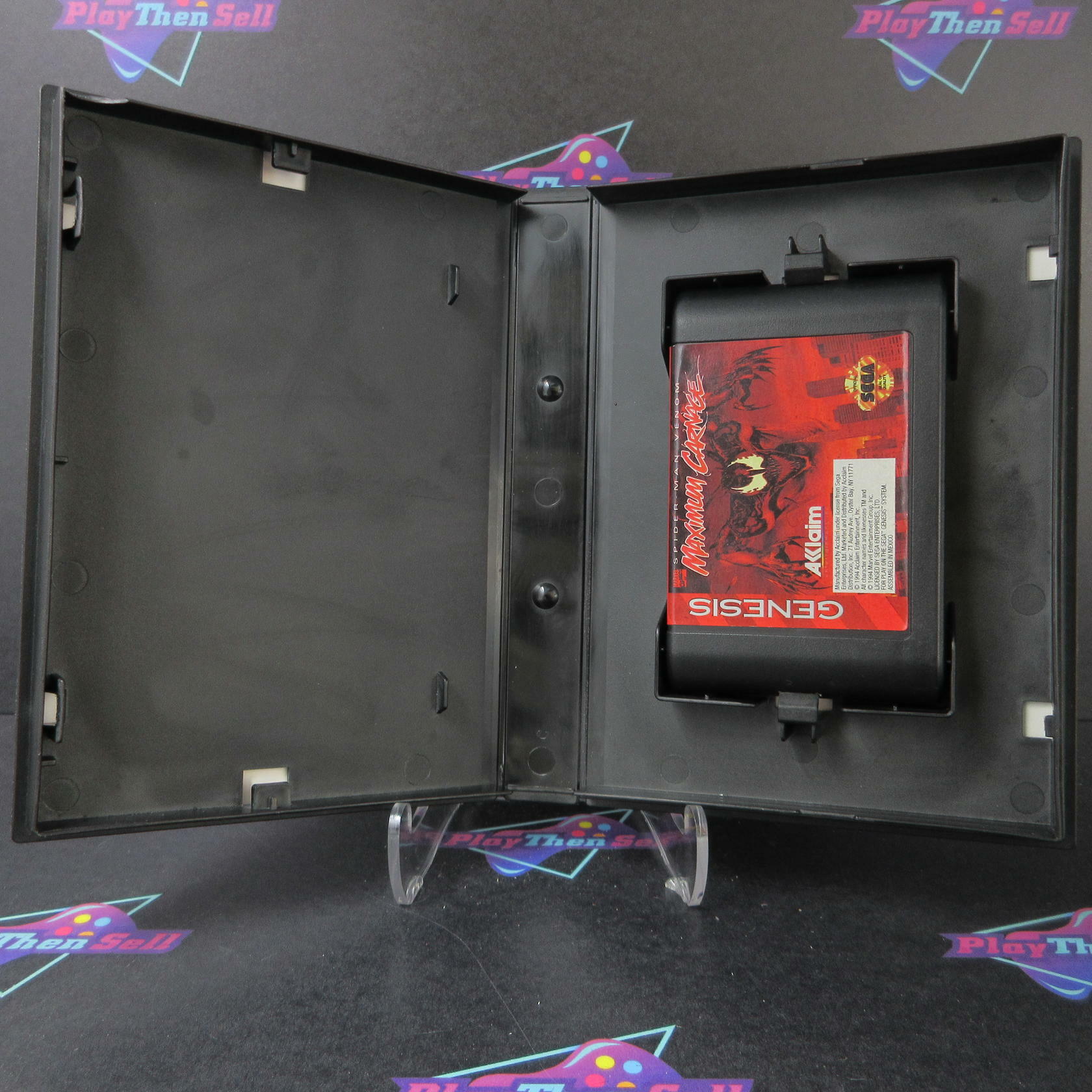 Maximum Carnage Spider-Man Venom Sega Genesis Boxed CS/NM Authentic / Tested - Very Good