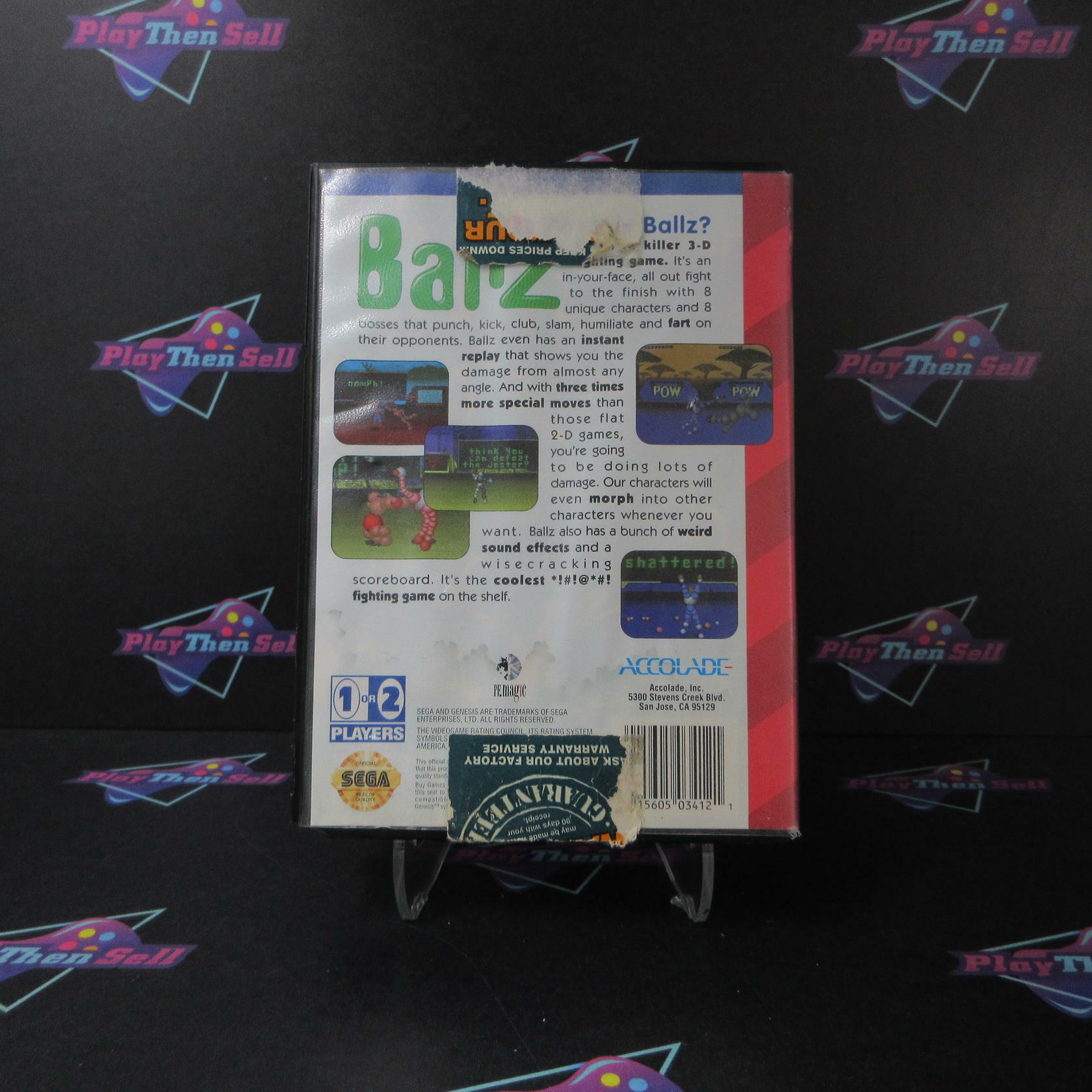 Ballz Sega Genesis Boxed AD/CS Complete CIB - Very Good