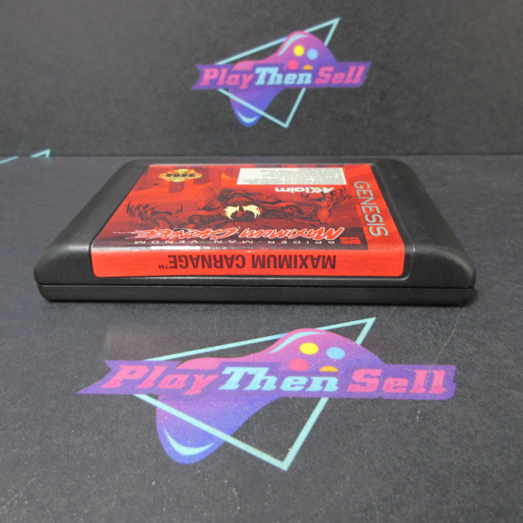 Maximum Carnage Spider-Man Venom Sega Genesis Boxed CS/NM Authentic / Tested - Very Good