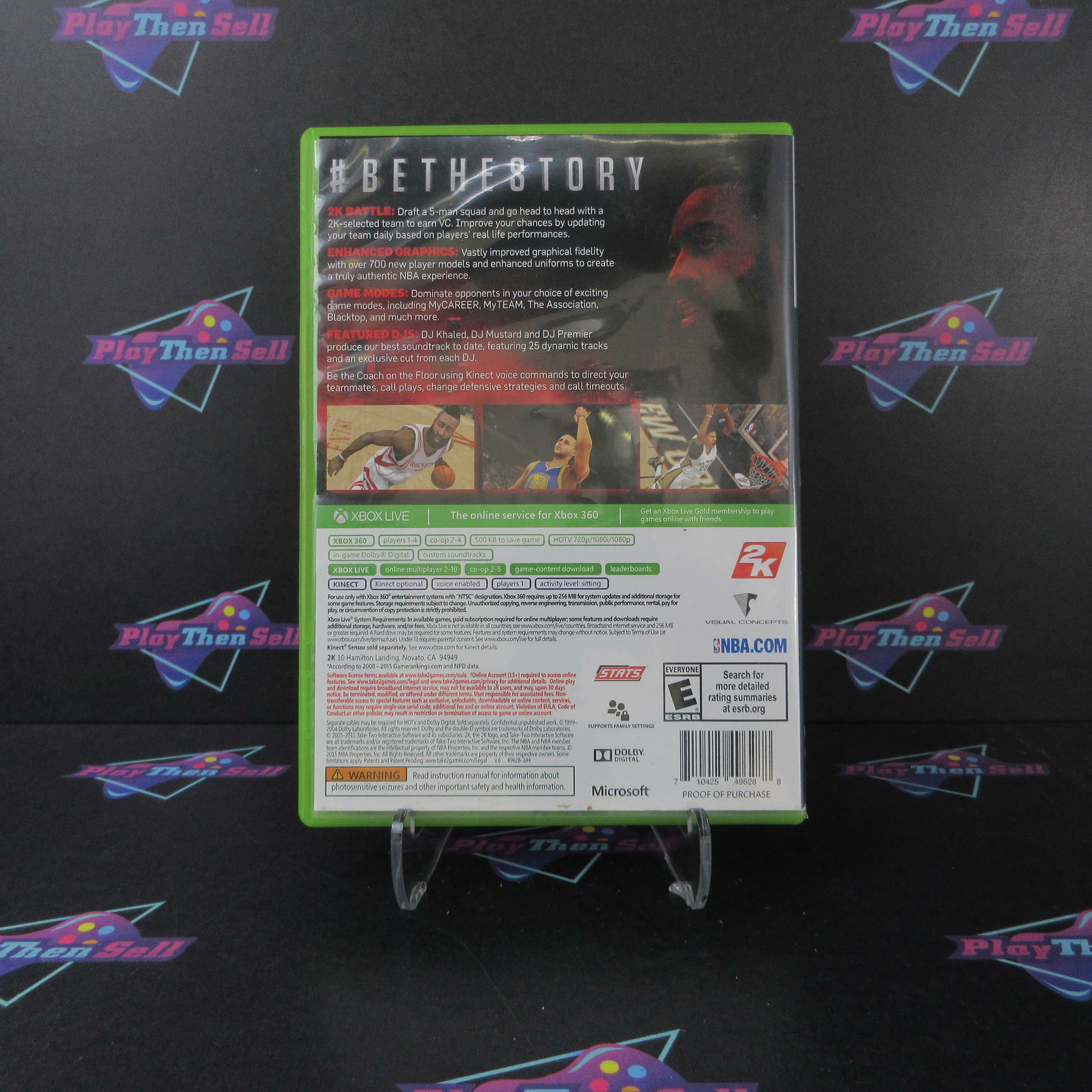 NBA 2K16 James Harden Xbox 360 AD Complete CIB - Very Good