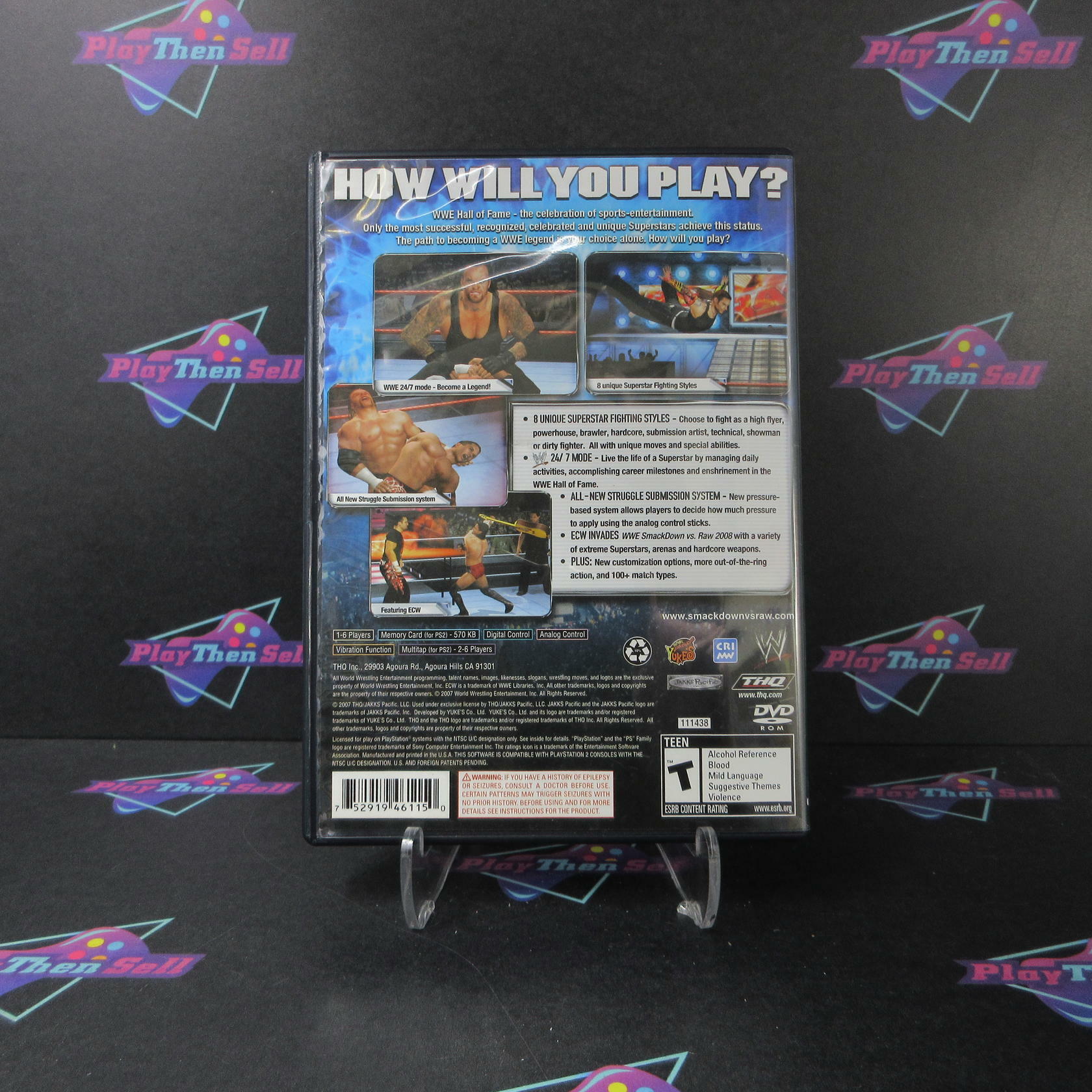 WWE SmackDown vs. Raw 2008 PS2 PlayStation 2 AD/NM - Very Good