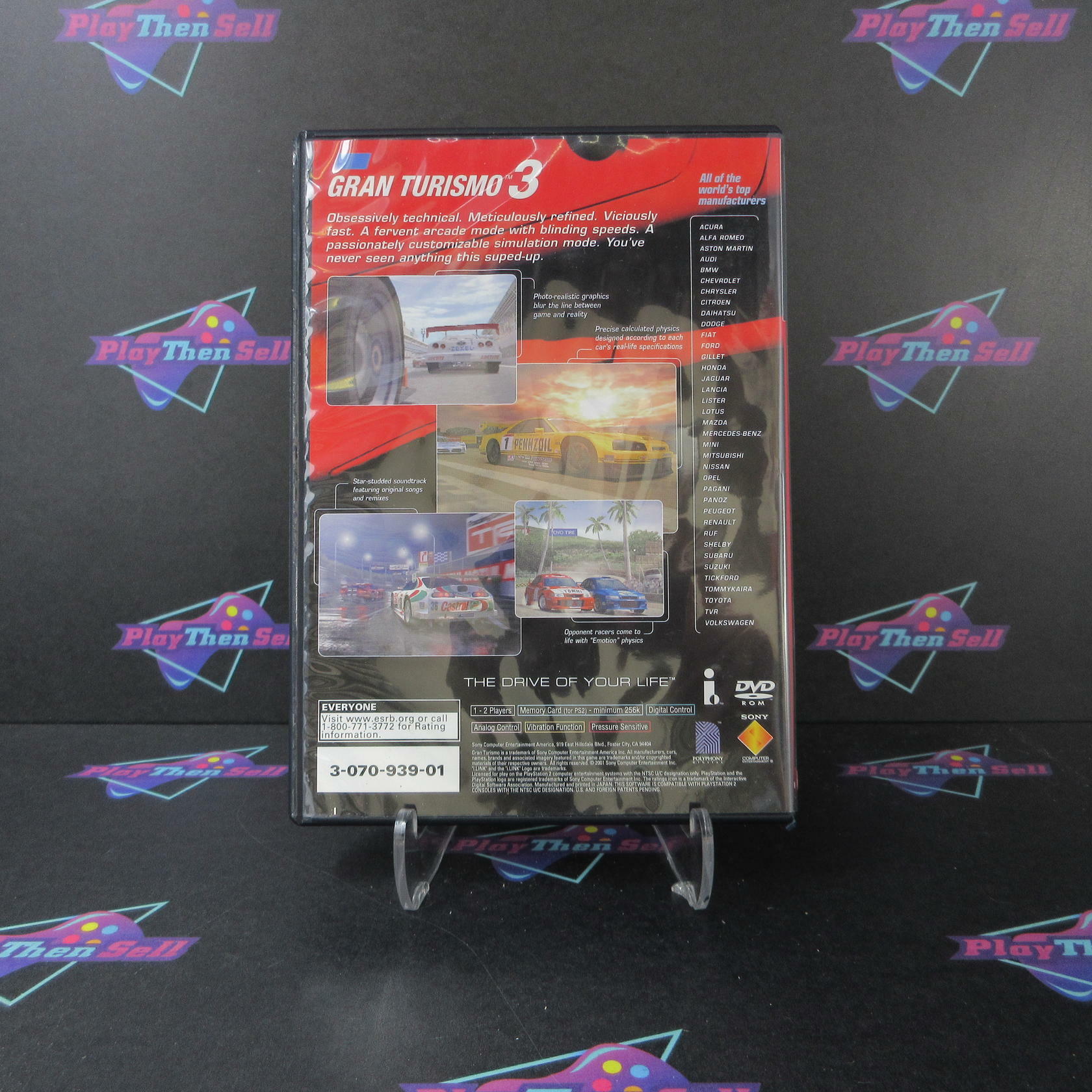 Gran Turismo 3 A Spec Red Cover PS2 PlayStation 2 AD Complete - Very Good