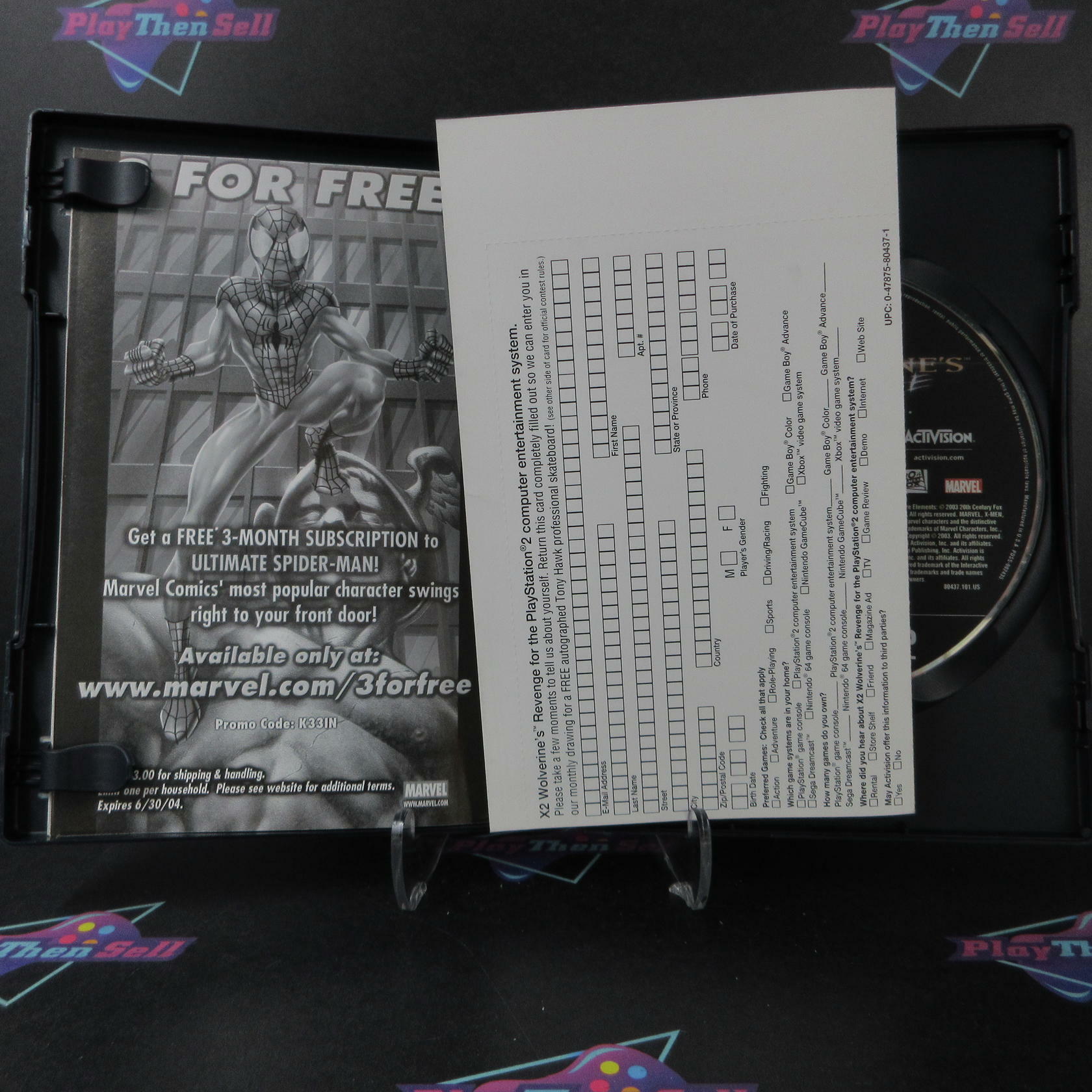 X2 Wolverine's Revenge + Reg Card PS2 PlayStation 2 AD/MD Complete CIB - Very Good