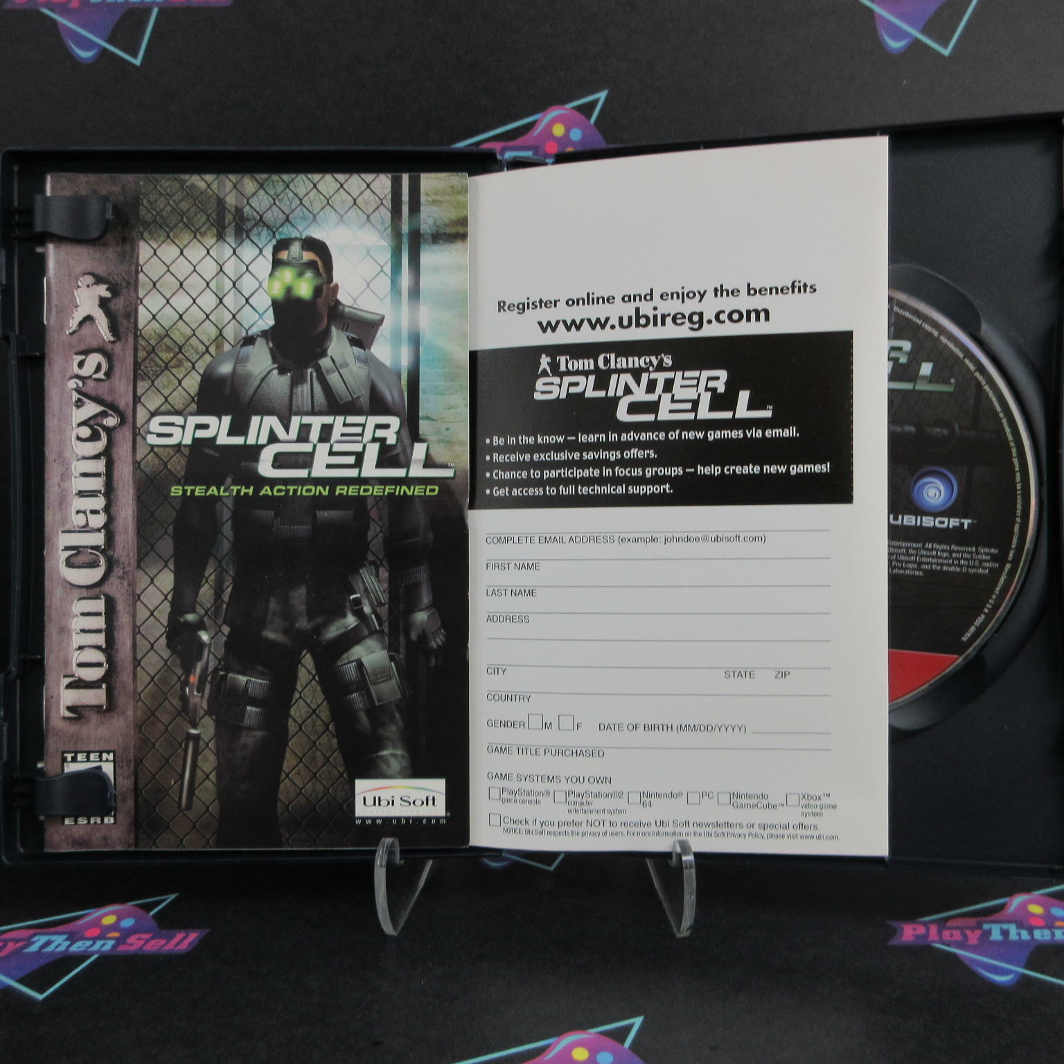 Tom Clancy's Splinter Cell GH + Reg Card PS2 PlayStation 2 AD Complete - Very Good