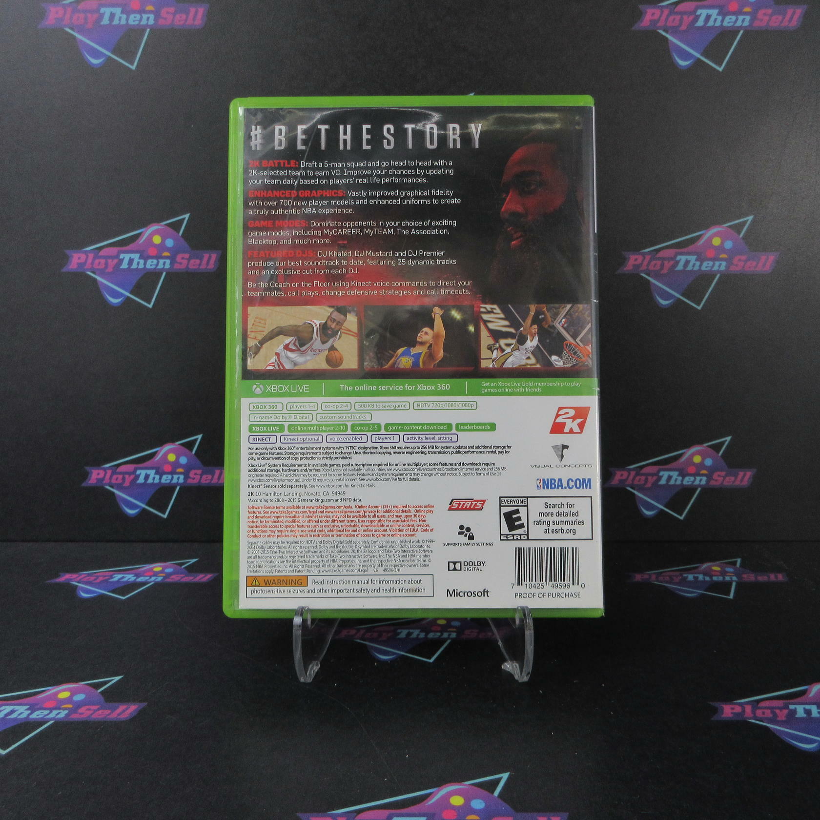 NBA 2K16 James Harden Xbox 360 DD Complete CIB - Very Good
