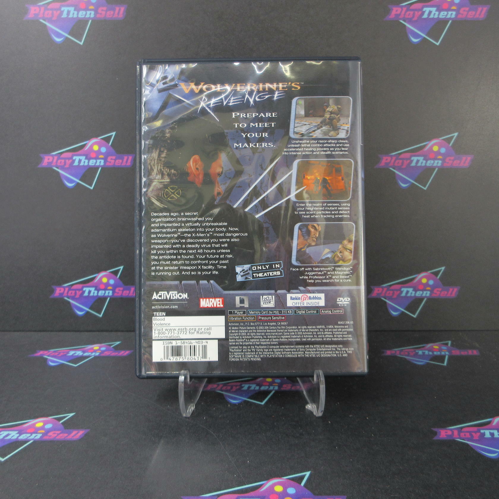 X2 Wolverine's Revenge + Reg Card PS2 PlayStation 2 AD/MD Complete CIB - Very Good