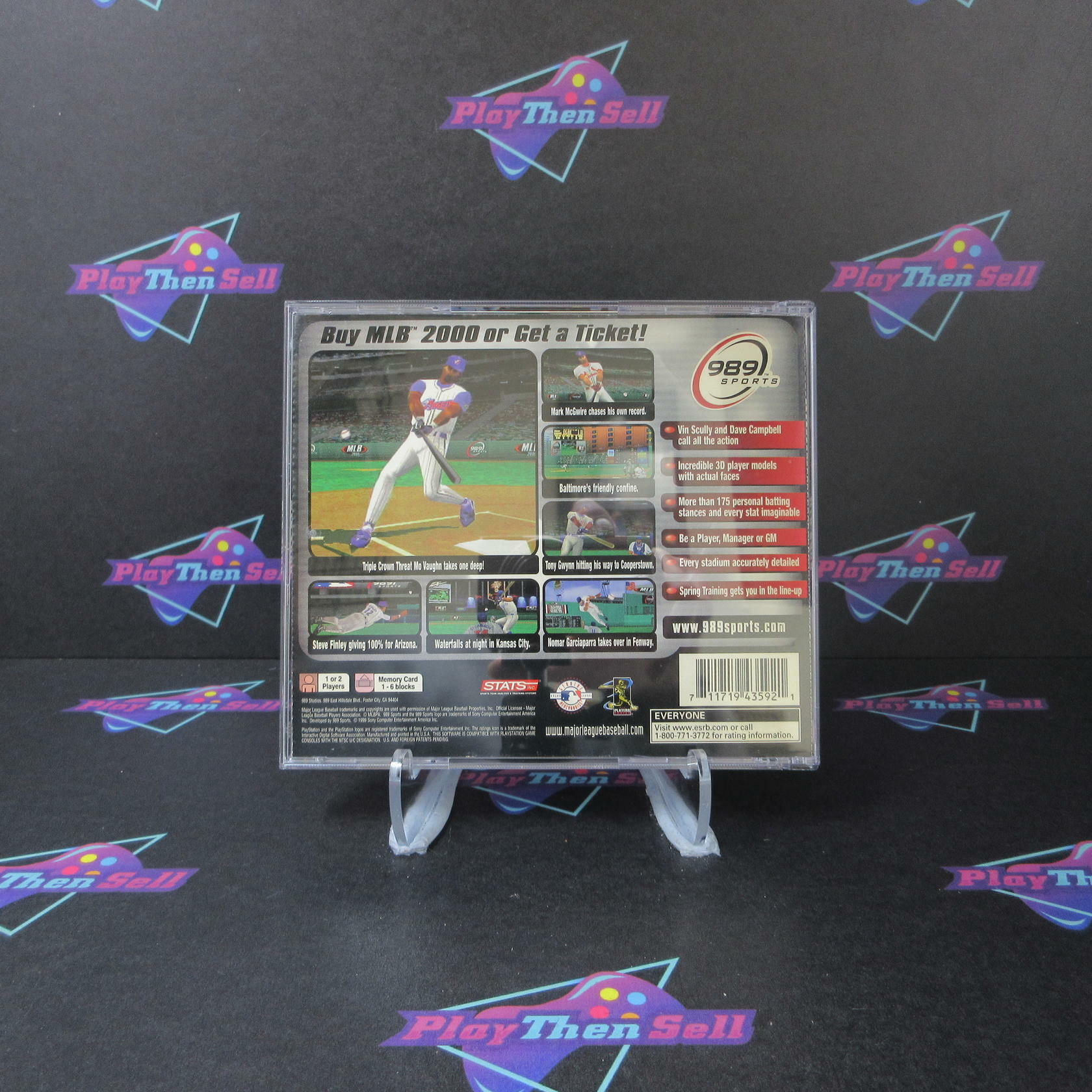 MLB 2000 + Reg Card PS1 PlayStation 1 MD Complete CIB - Very Good
