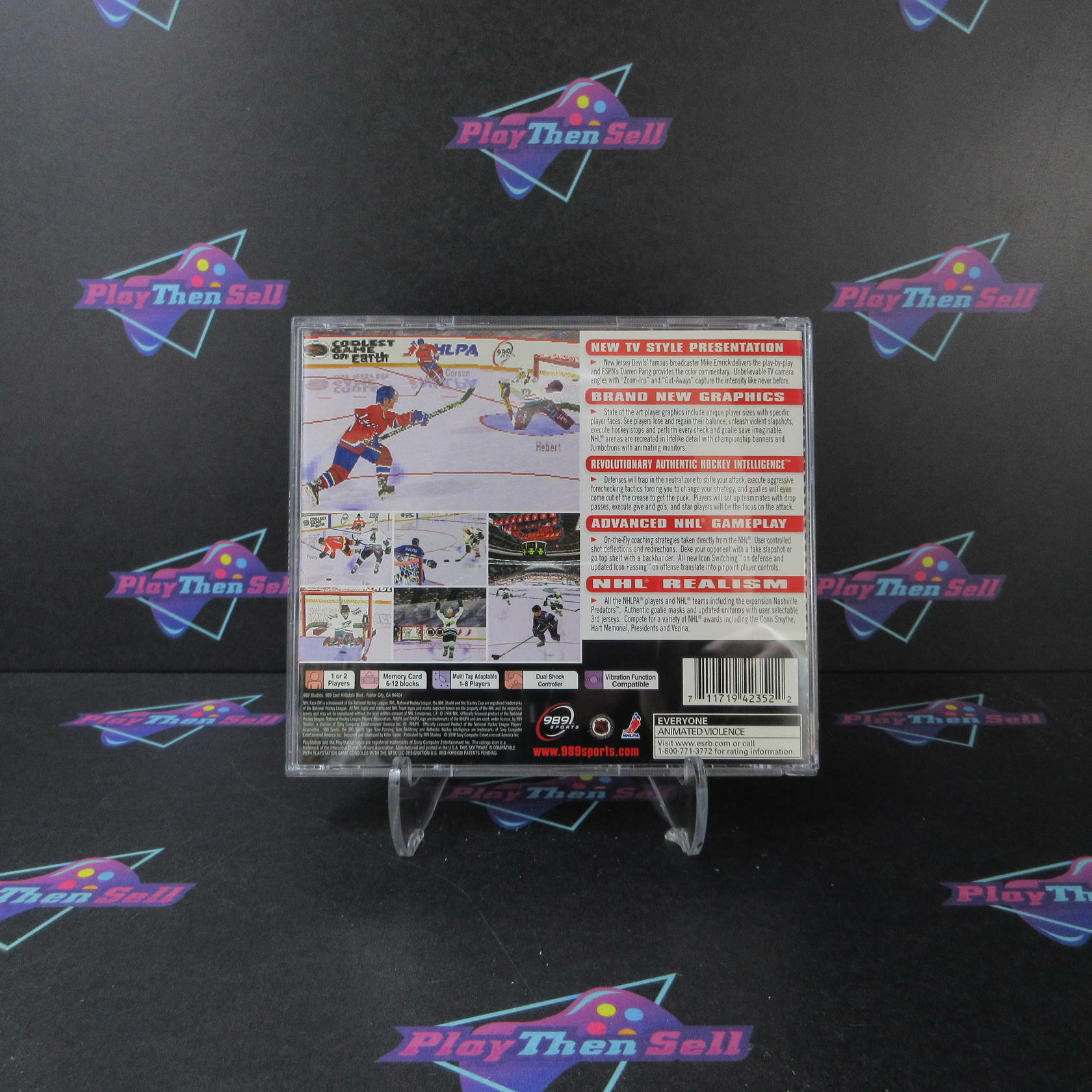 NHL Faceoff 99 PS1 PlayStation 1 MD + Reg Card Complete CIB - Very Good