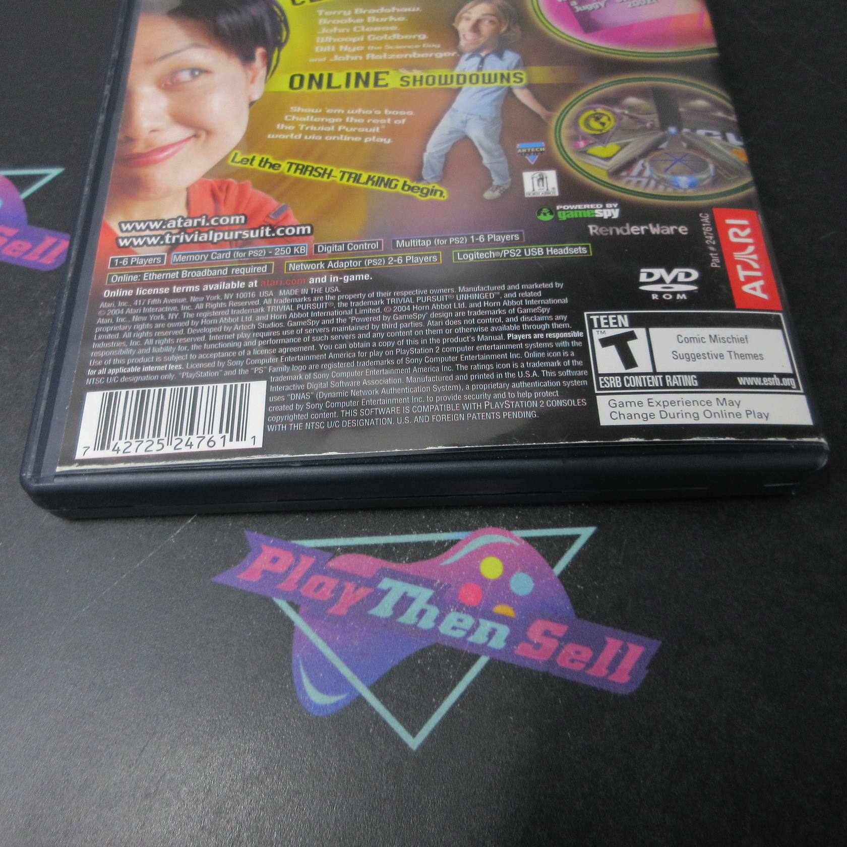 Trivial Pursuit Unhinged PS2 PlayStation 2 AD/NM - Very Good