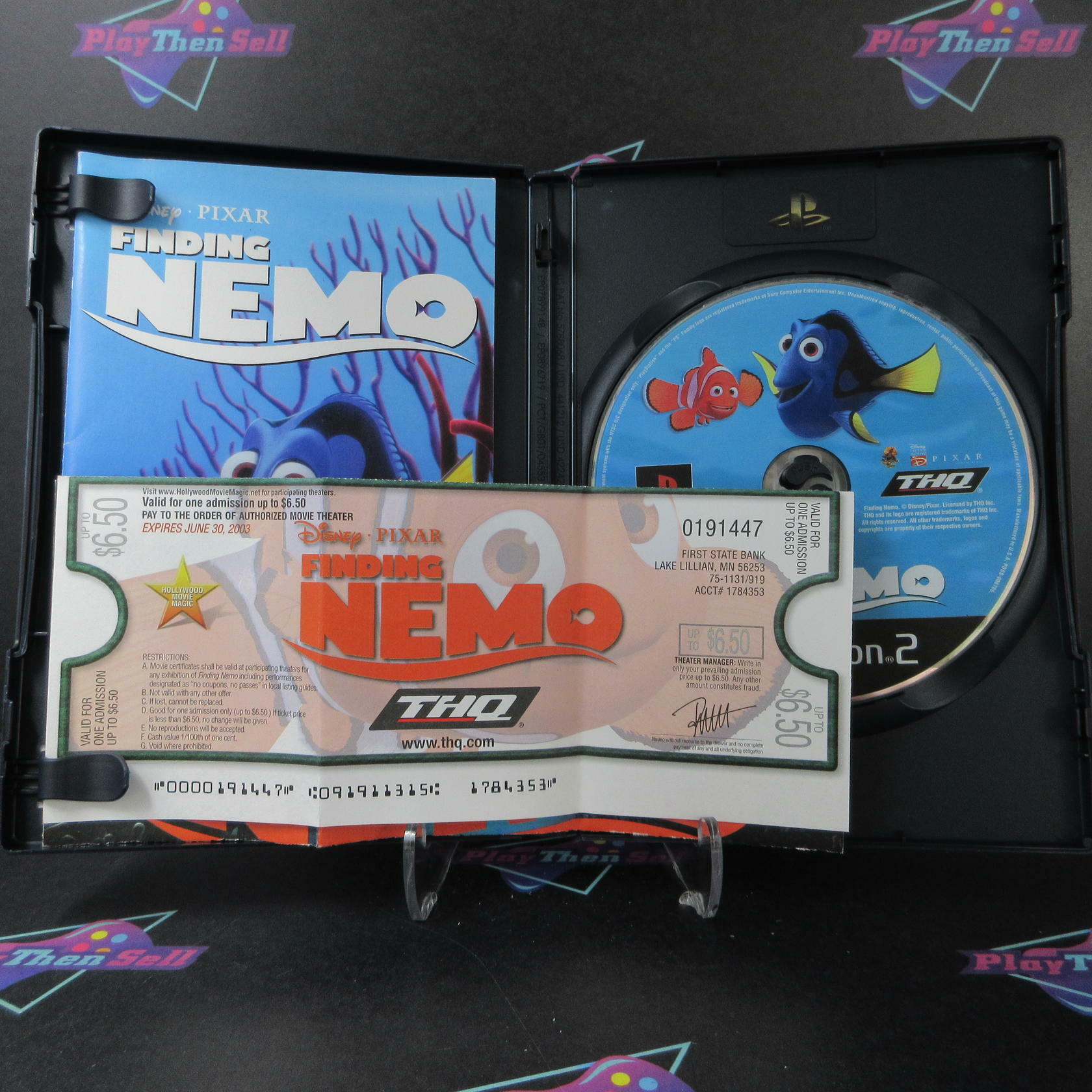 Finding Nemo PS2 PlayStation 2 + Movie Ticket - Like New