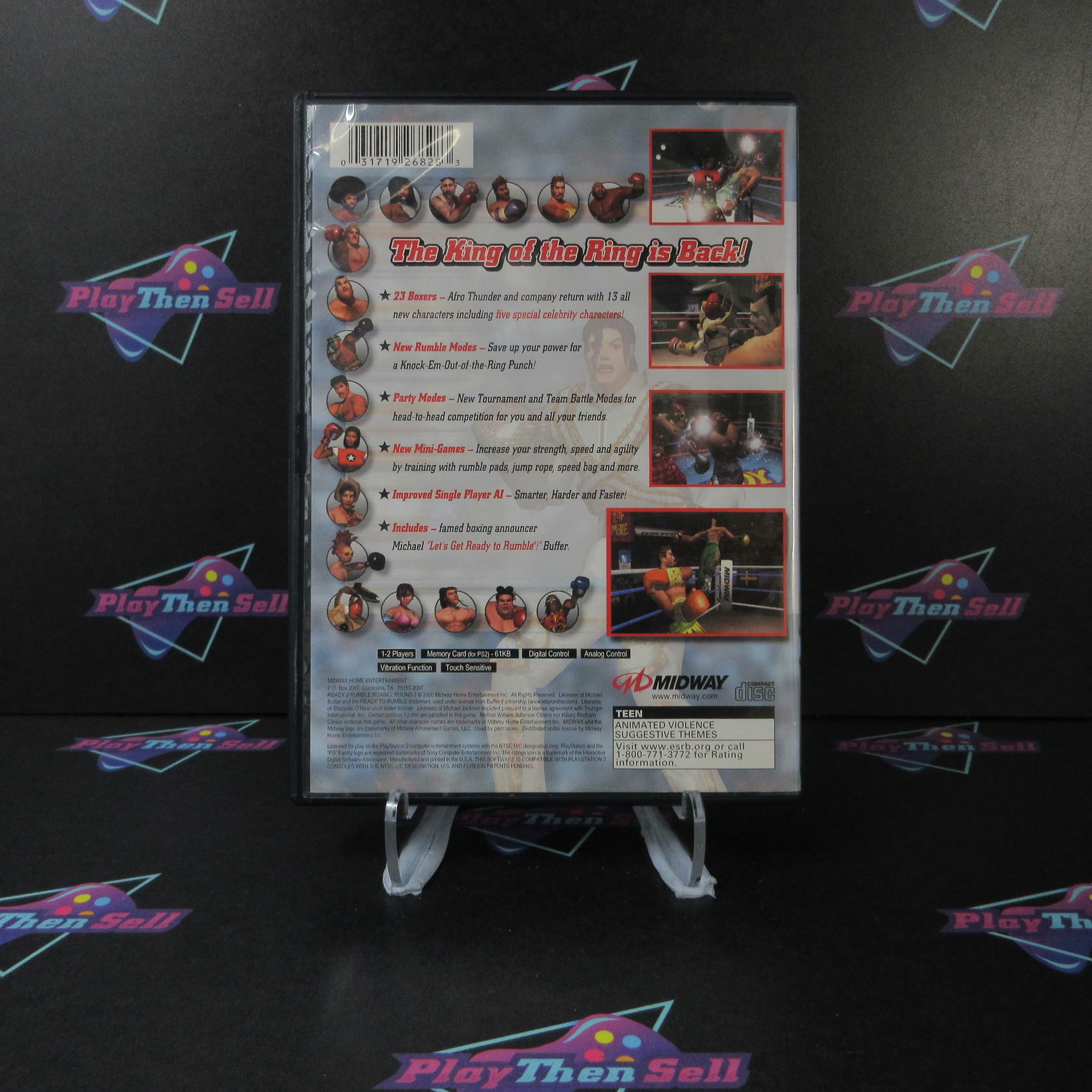 Ready to Rumble Boxing Round 2 PS2 PlayStation 2 AD + Reg Card CIB - Very Good