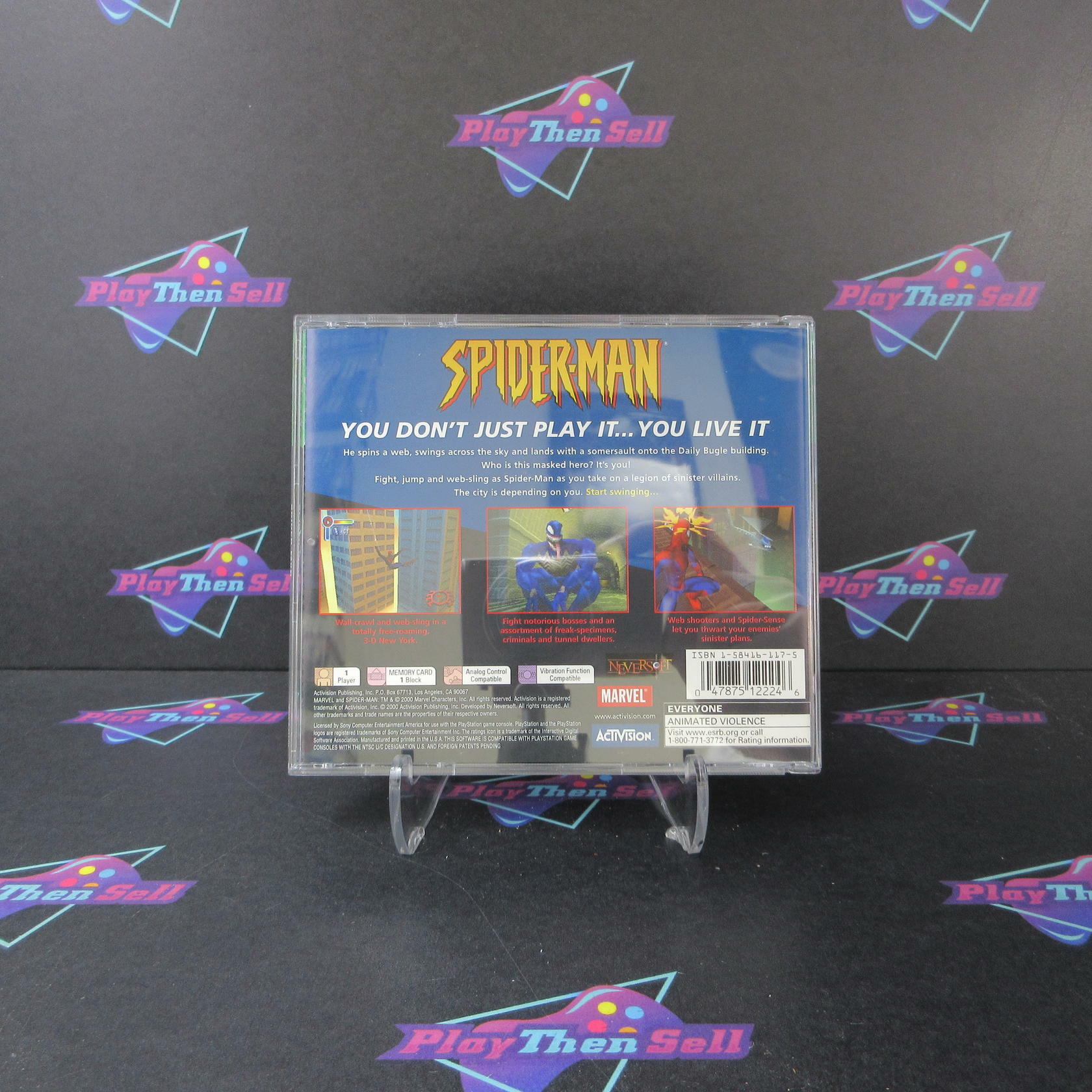 Spider-Man GH PS1 PlayStation 1 MD + Reg Card Complete CIB - Very Good