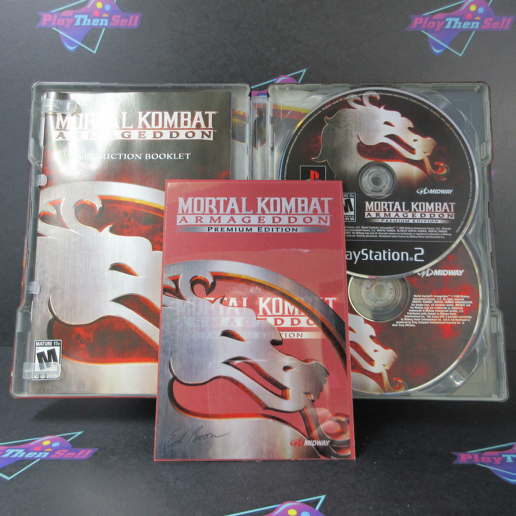 Mortal Kombat Armageddon Premium Edition Steelbook PS2 PlayStation 2 + Print/DVD - Like New