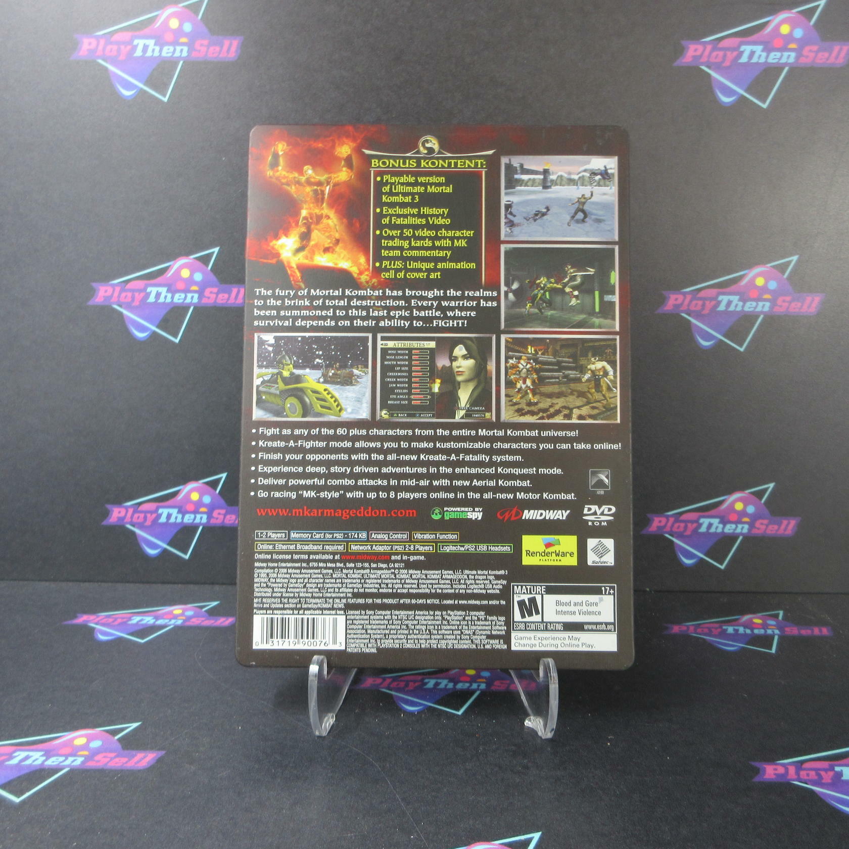 Mortal Kombat Armageddon Premium Edition Steelbook PS2 PlayStation 2 + Print/DVD - Like New