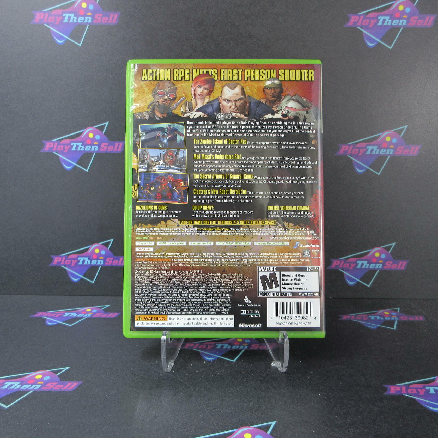 Borderlands GOTY Xbox 360 + Poster / Bonus Disc - Like New