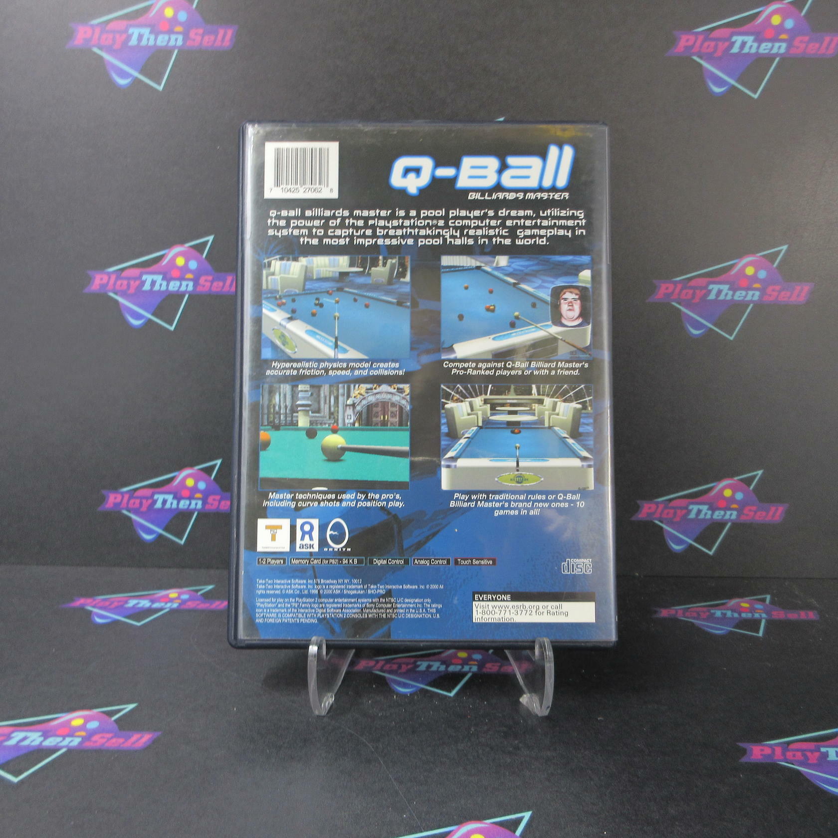 Q-Ball Billiards Master PS2 PlayStation 2 DD Complete CIB - Very Good