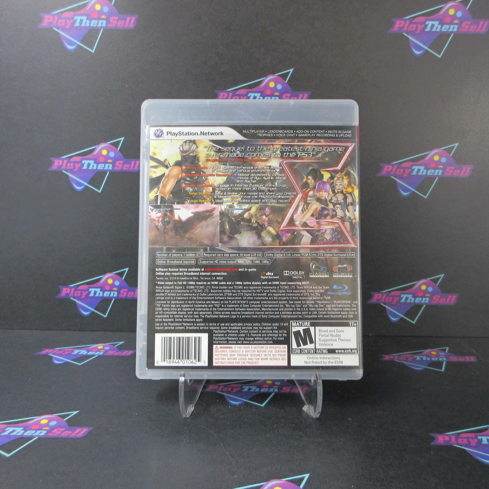 Ninja Gaiden Sigma 2 PS3 PlayStation 3 AD Complete CIB - Very Good