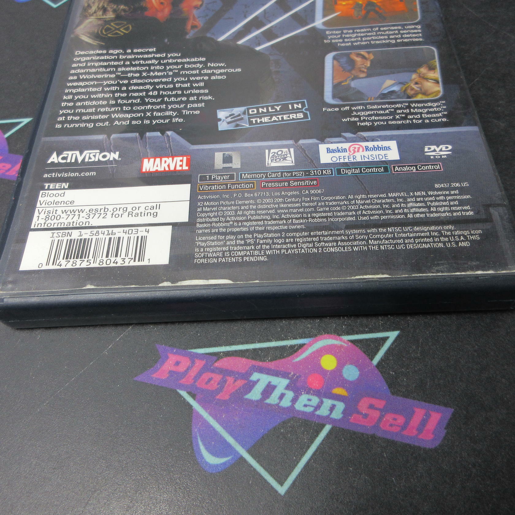 X2 Wolverine's Revenge PS2 PlayStation 2 AD/NM - Very Good
