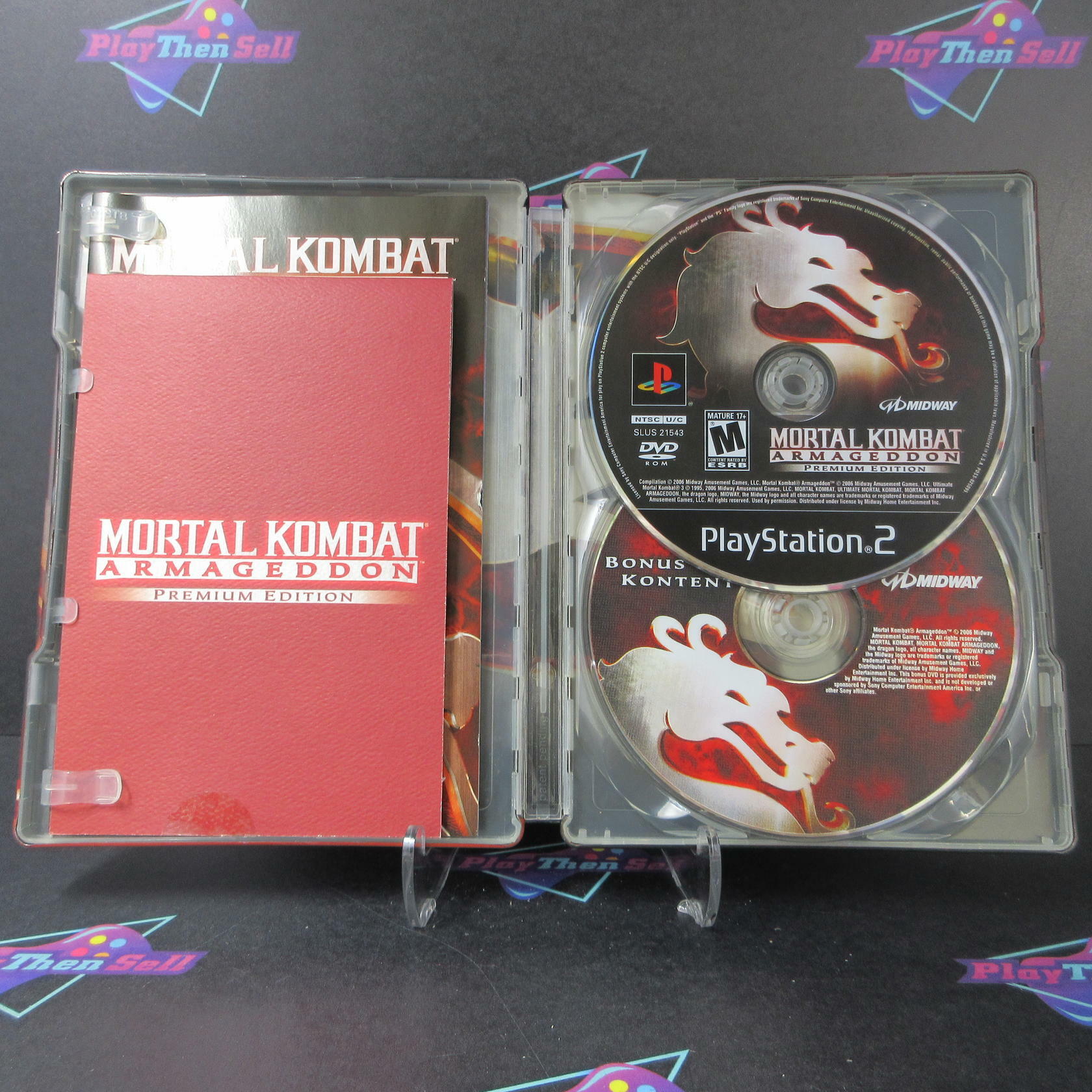 Mortal Kombat Armageddon Premium Edition Steelbook PS2 PlayStation 2 + Print/DVD - Like New