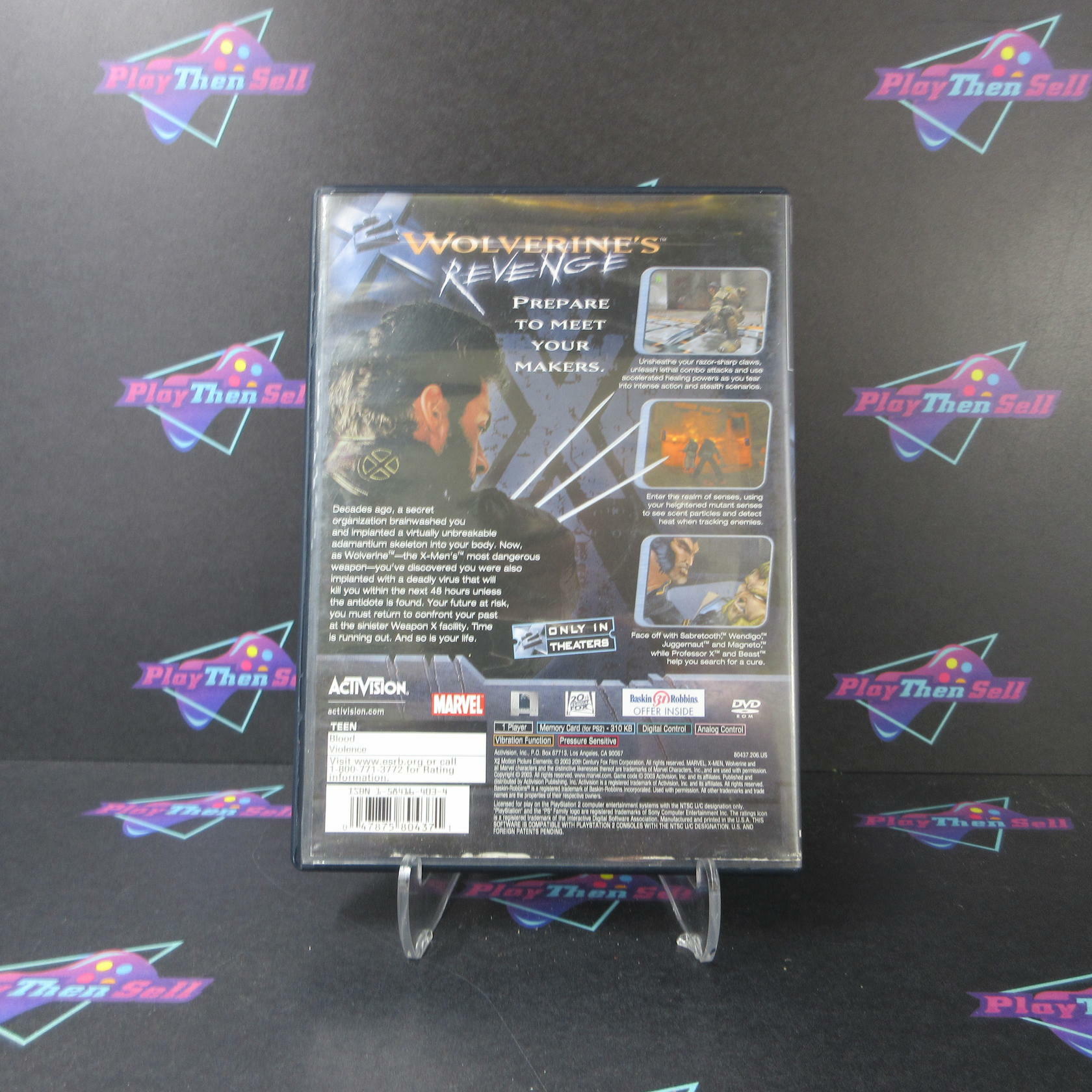 X2 Wolverine's Revenge PS2 PlayStation 2 AD/NM - Very Good