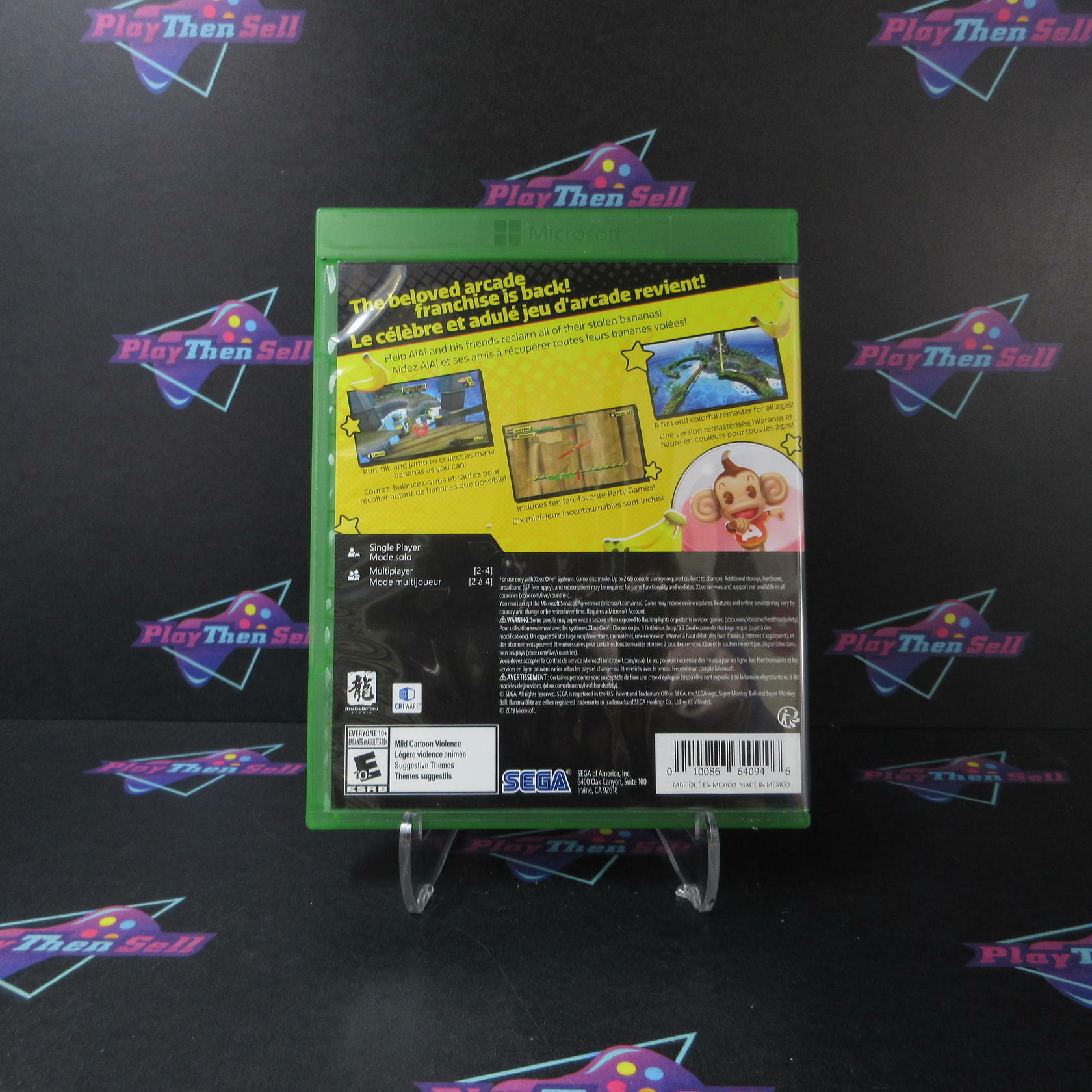 Super Monkey Ball Banana Blitz HD Xbox One + Stickers - Like New