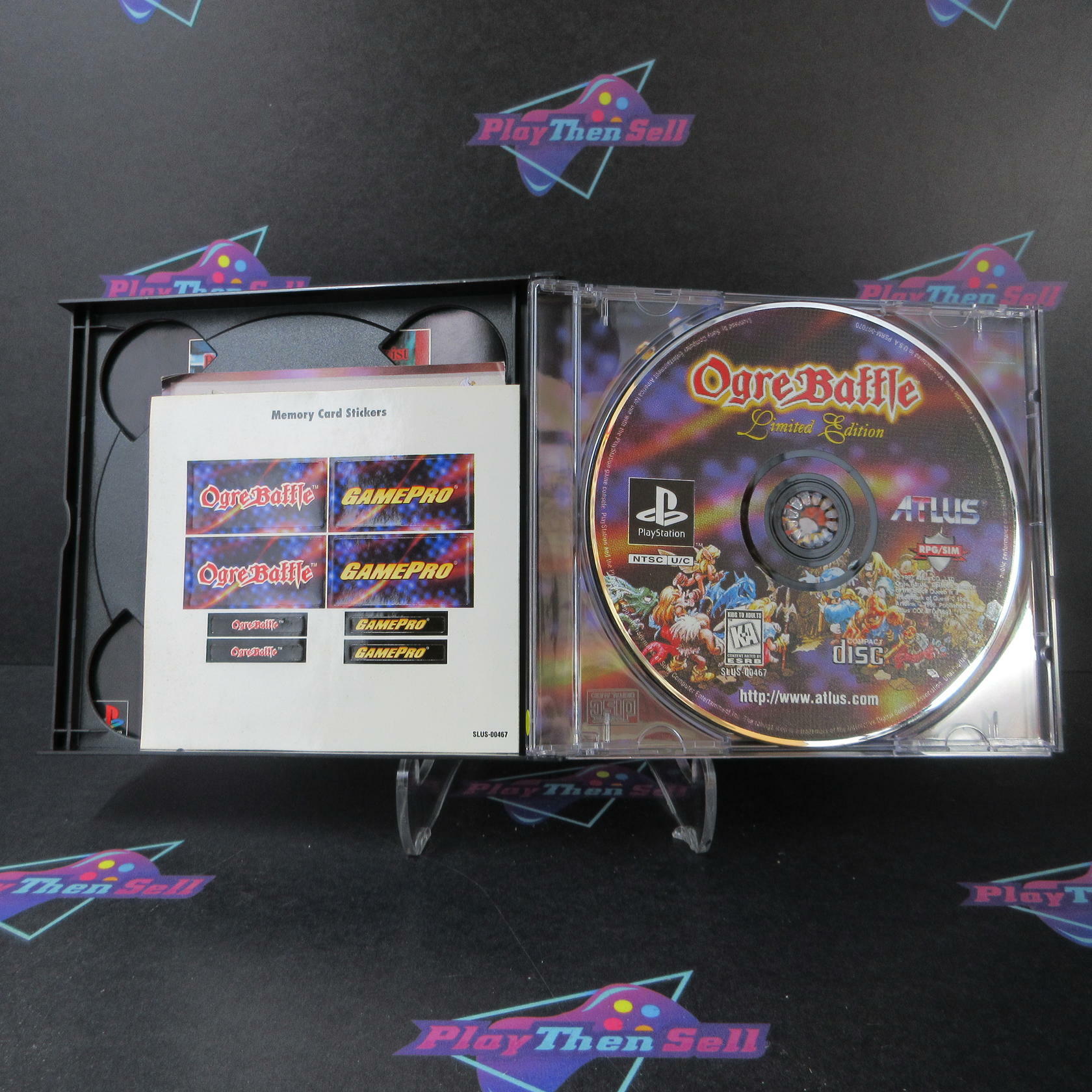 Ogre Battle Limited Edition PS1 PlayStation 1 + Reg Card / Stickers - Like New