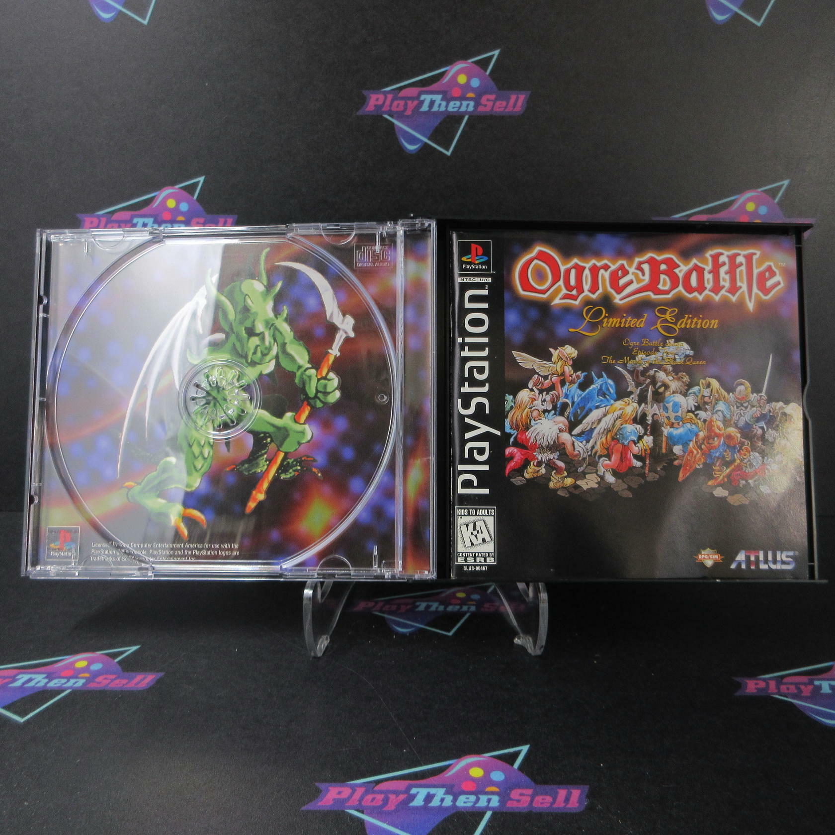 Ogre Battle Limited Edition PS1 PlayStation 1 + Reg Card / Stickers - Like New