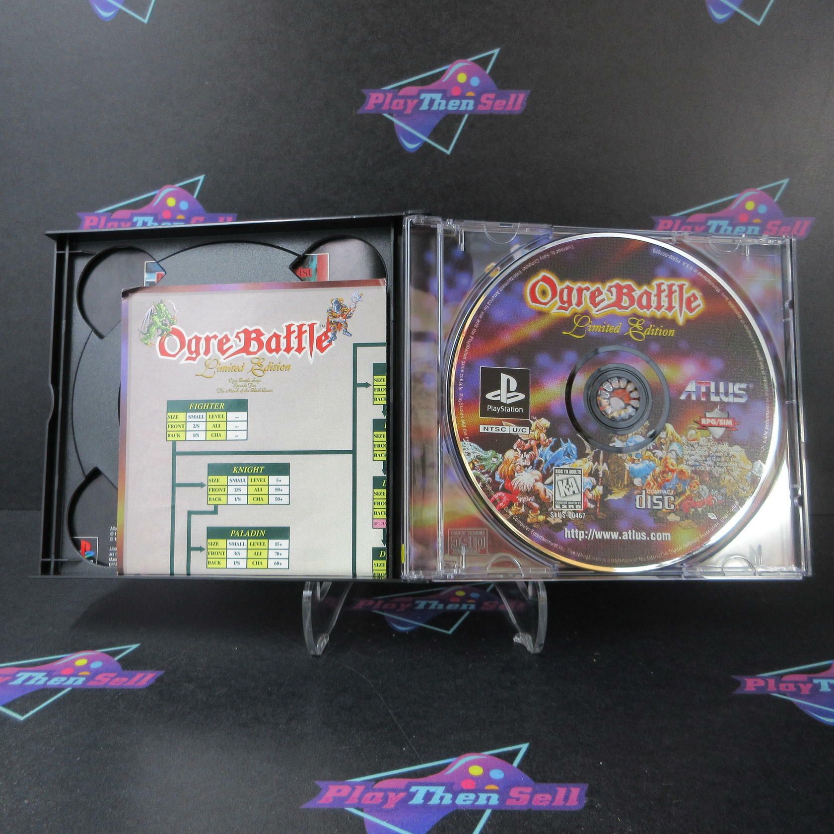 Ogre Battle Limited Edition PS1 PlayStation 1 + Reg Card / Stickers - Like New