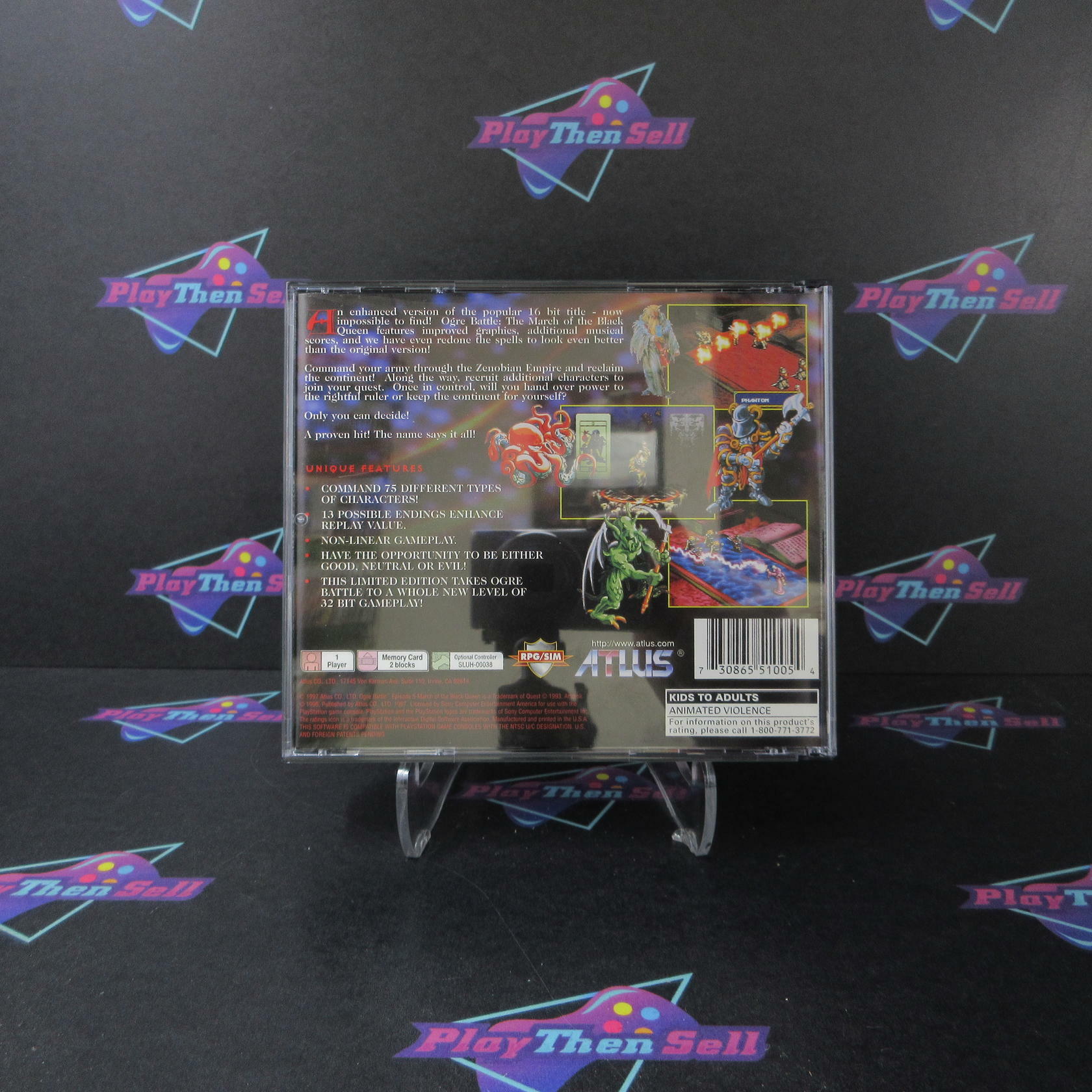 Ogre Battle Limited Edition PS1 PlayStation 1 + Reg Card / Stickers - Like New