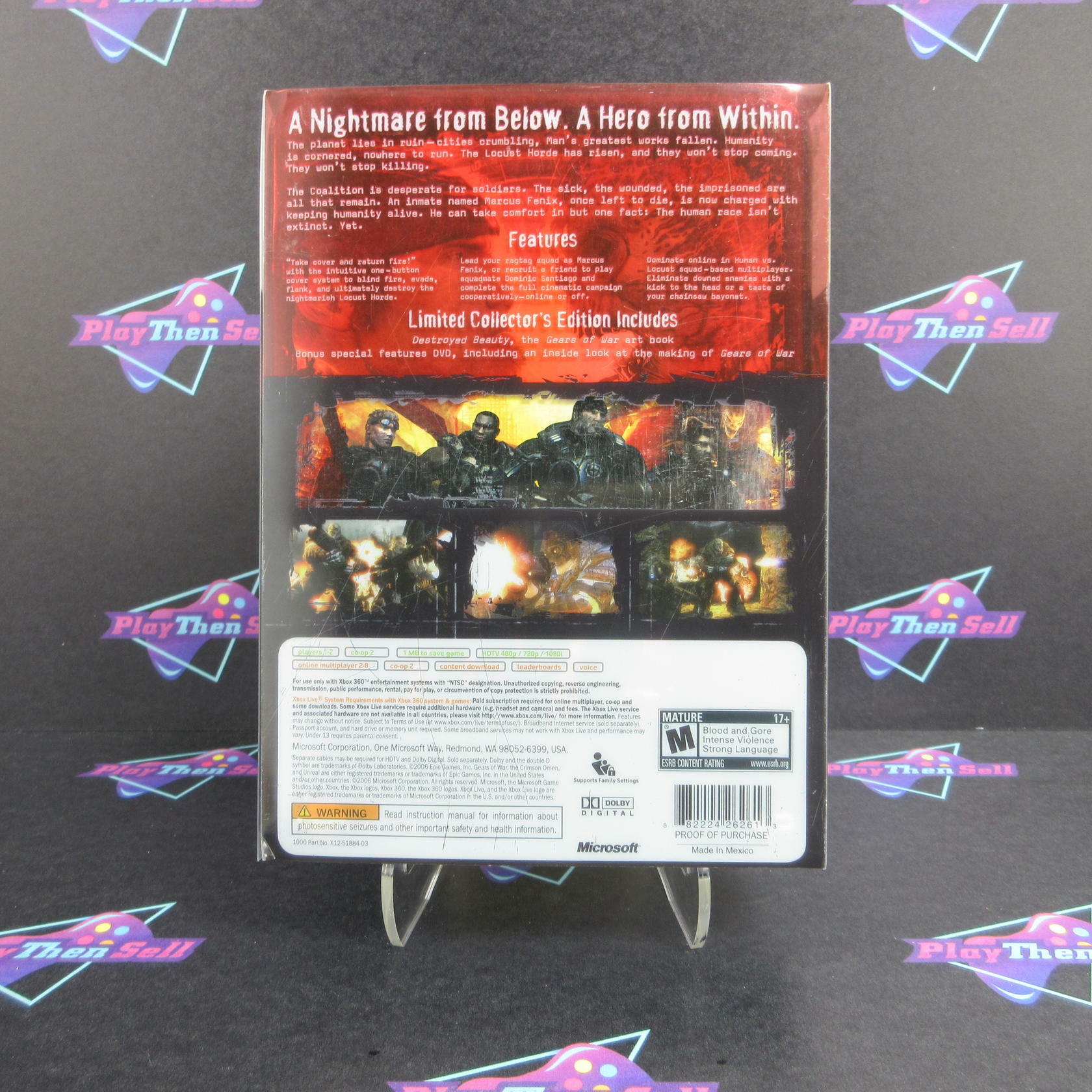Gears Of War Collector's Edition Xbox 360 + Sleeve, Art Book - Like New