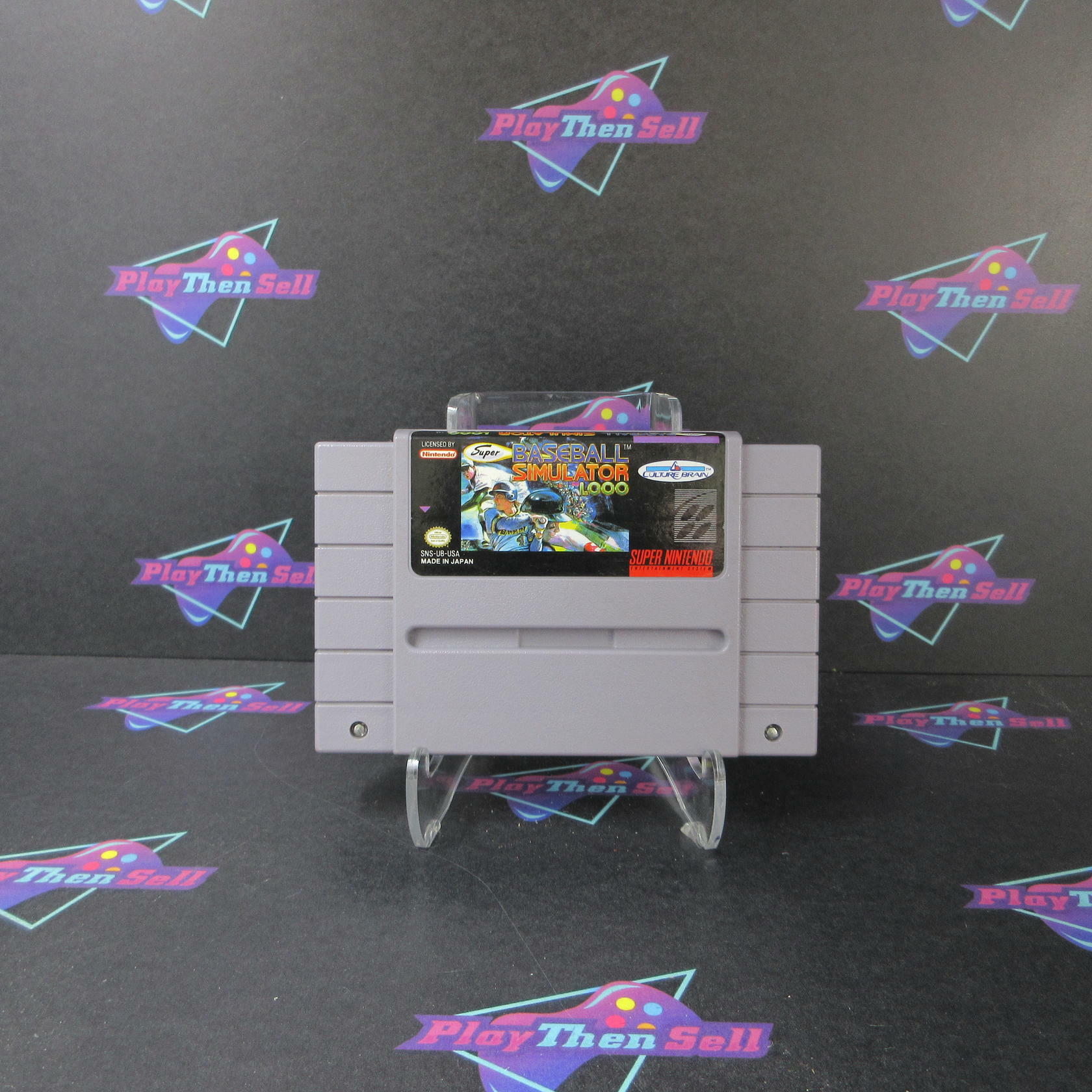 Super Baseball Simulator 1.000 Super Nintendo SNES Cartridge Only Authentic - Very Good