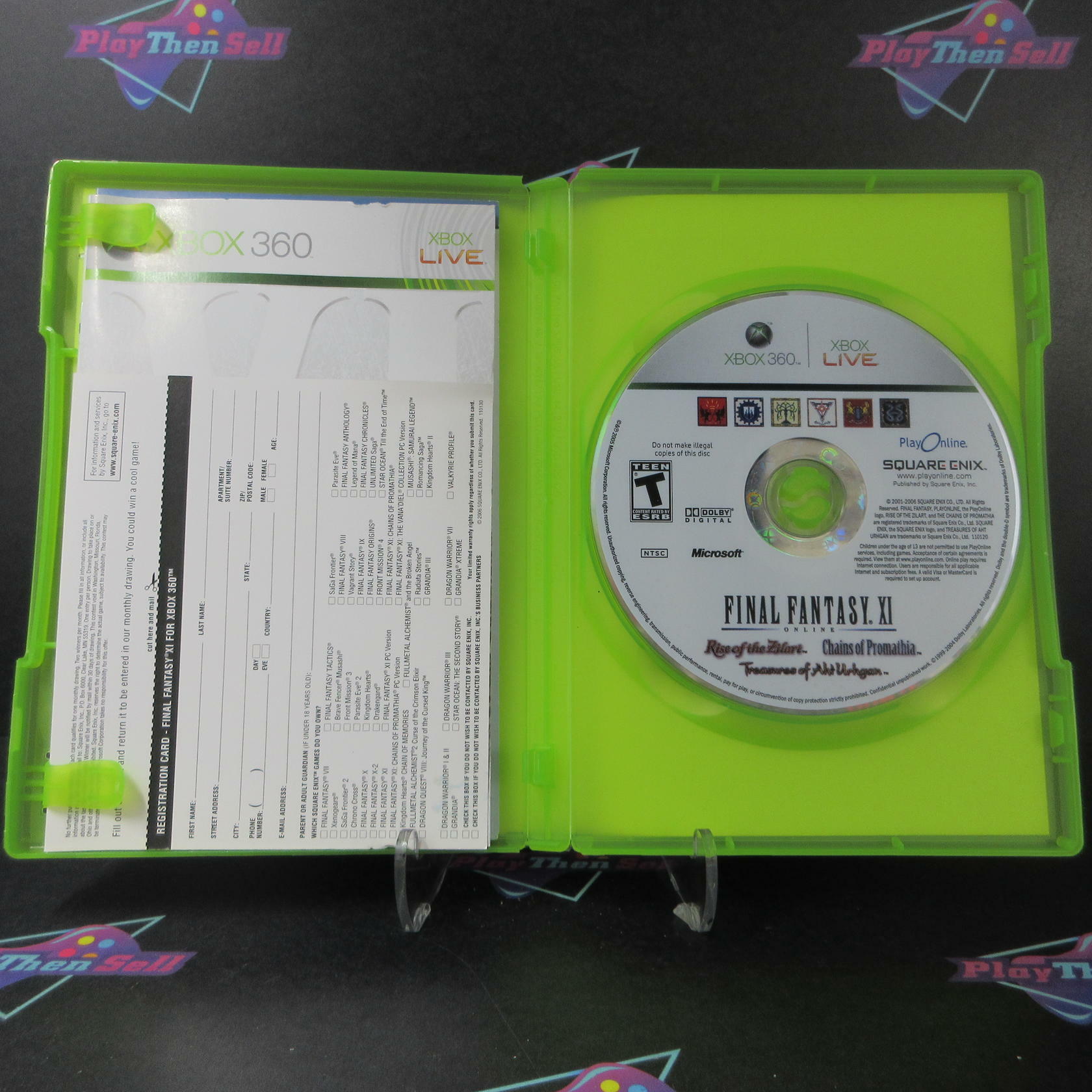 Final Fantasy XI Online Rise, Chains, Treasures Xbox 360 + Sleeve / Reg Card - Like New