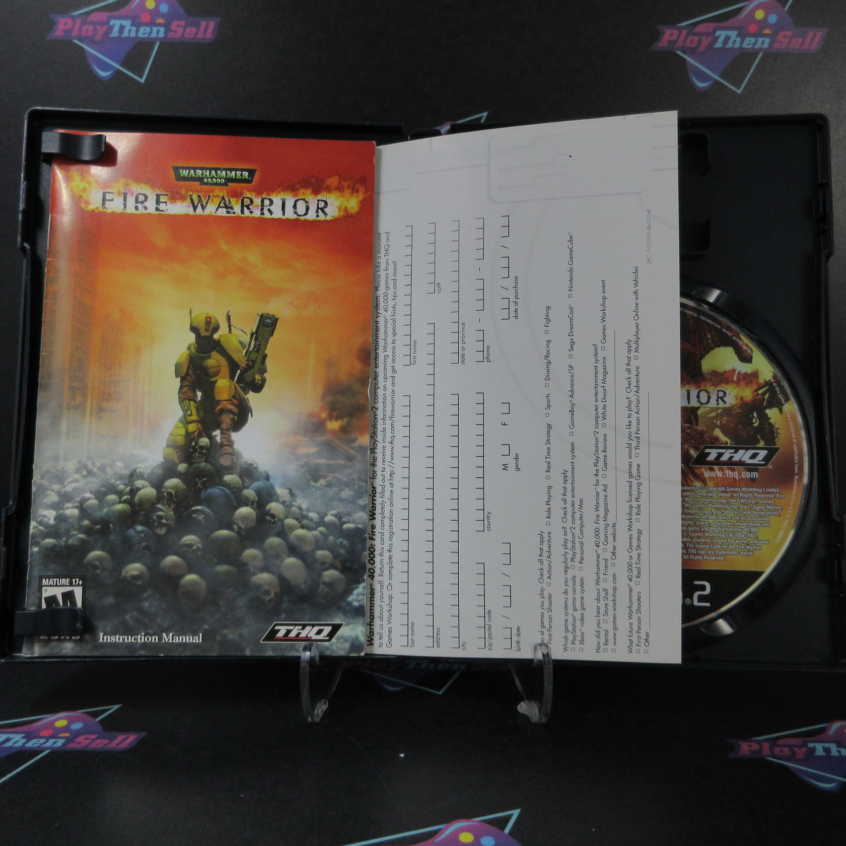 Warhammer 40,000 Fire Warrior PS2 PlayStation 2 AD + Reg Card Complete CIB - Very Good