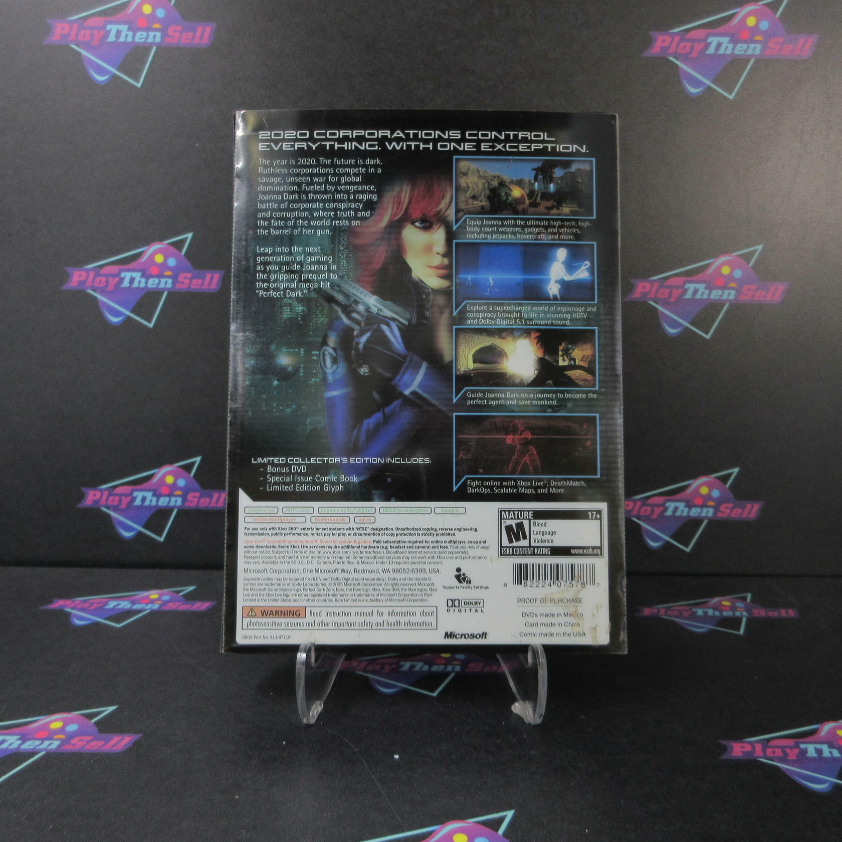 Perfect Dark Zero Collectors Edition Xbox 360 AD + Sleeve Complete CIB - Very Good